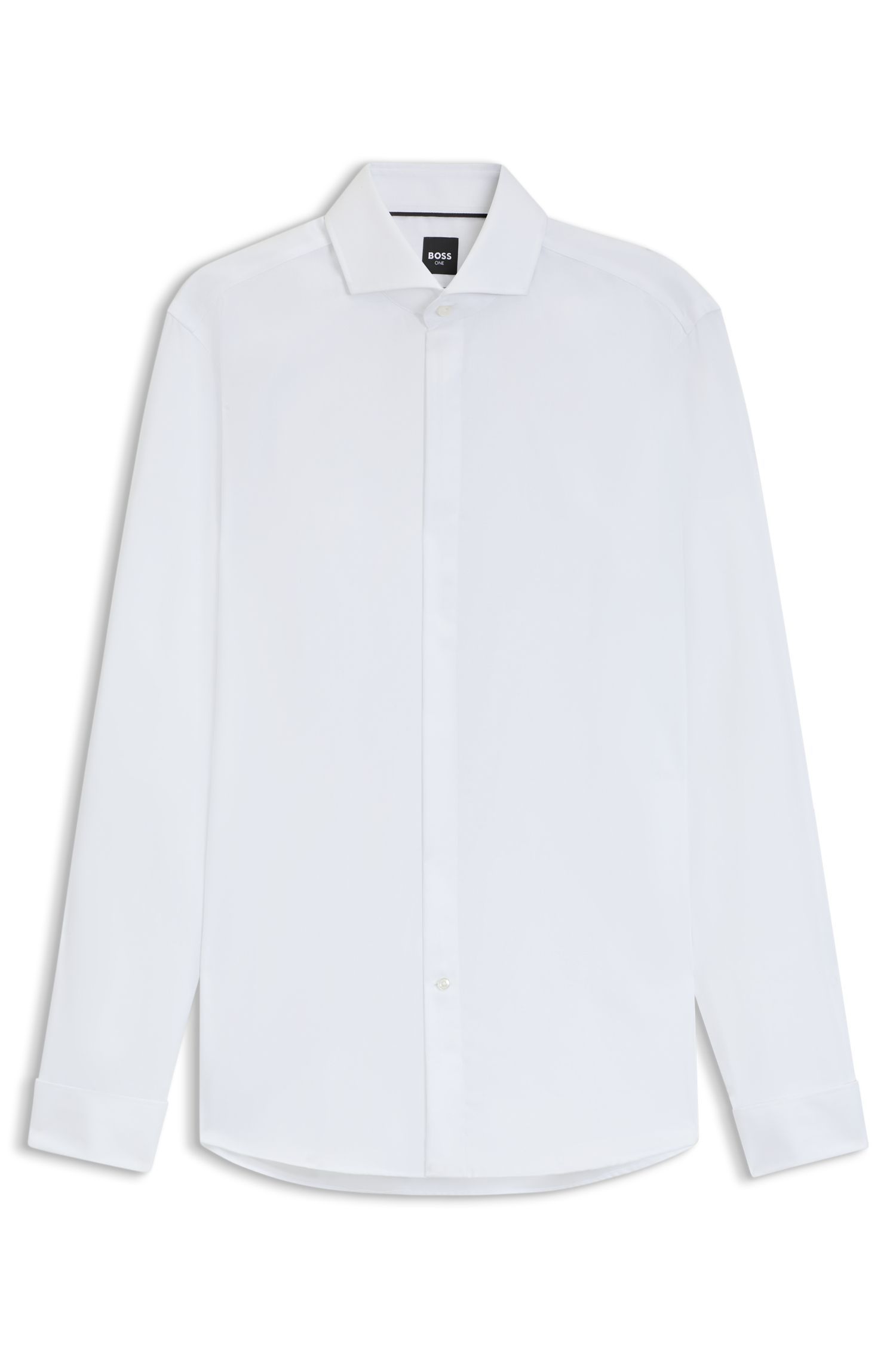 BOSS - Áo sơ mi dáng slim fit vải cotton Oxford chống nhăn