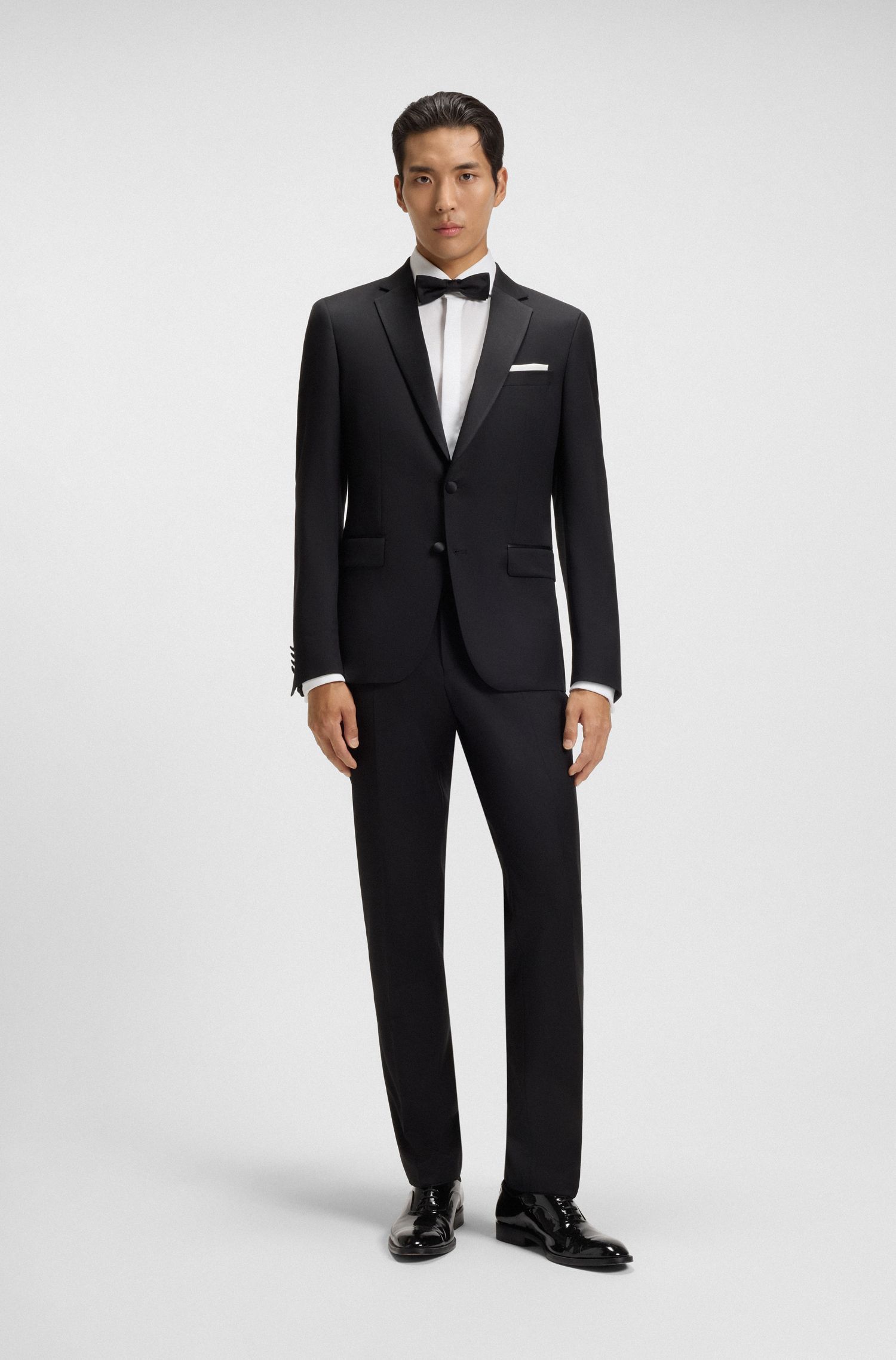 BOSS - Áo sơ mi dáng slim fit vải cotton Oxford chống nhăn