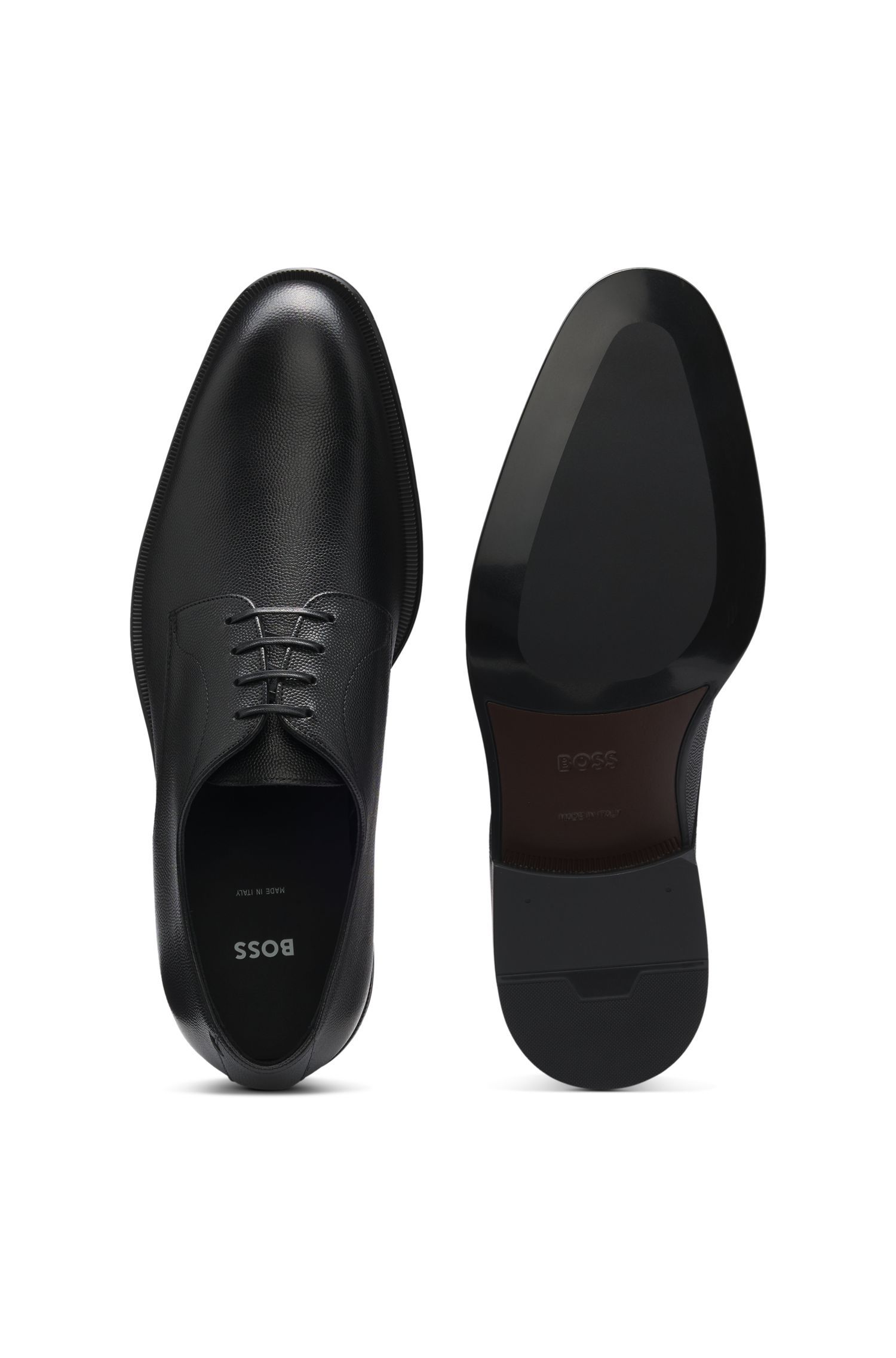 BOSS - Giày Derby da Ý họa tiết nổi