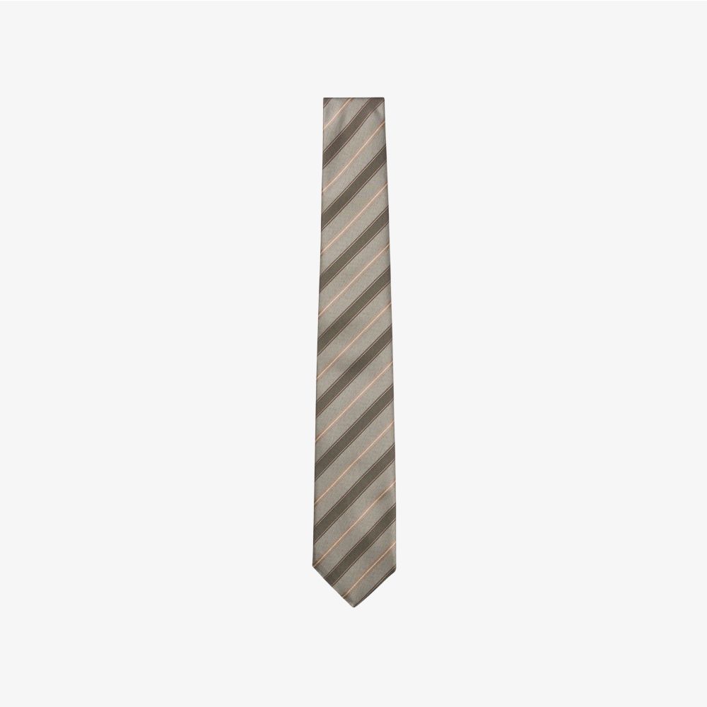 BOSS - Cà vạt sọc chéo vải lụa jacquard