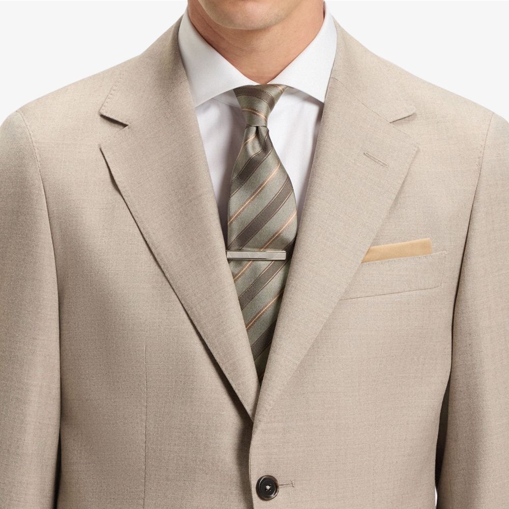 BOSS - Cà vạt sọc chéo vải lụa jacquard