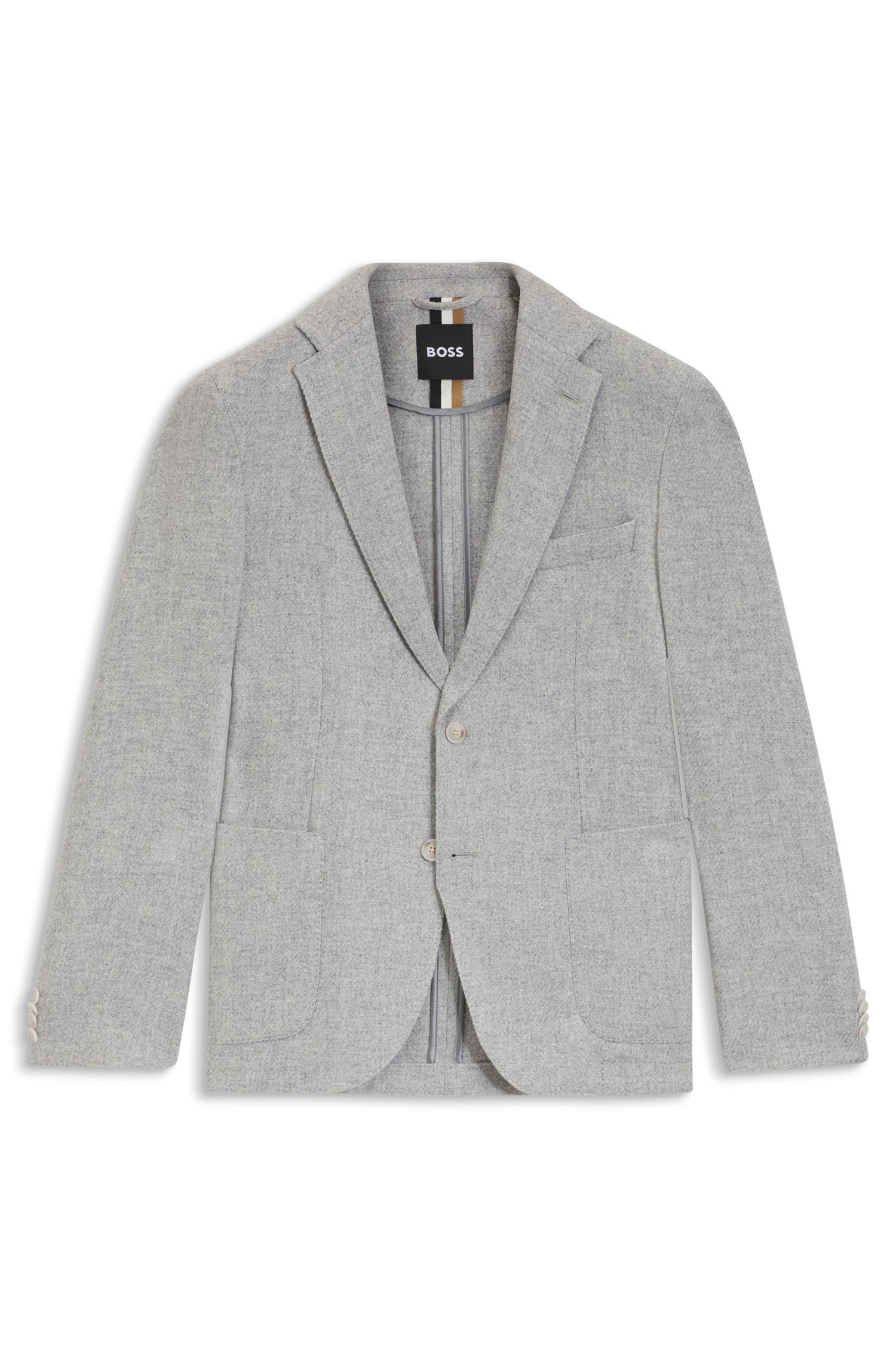 BOSS - Áo blazer micro-pattern vải len pha