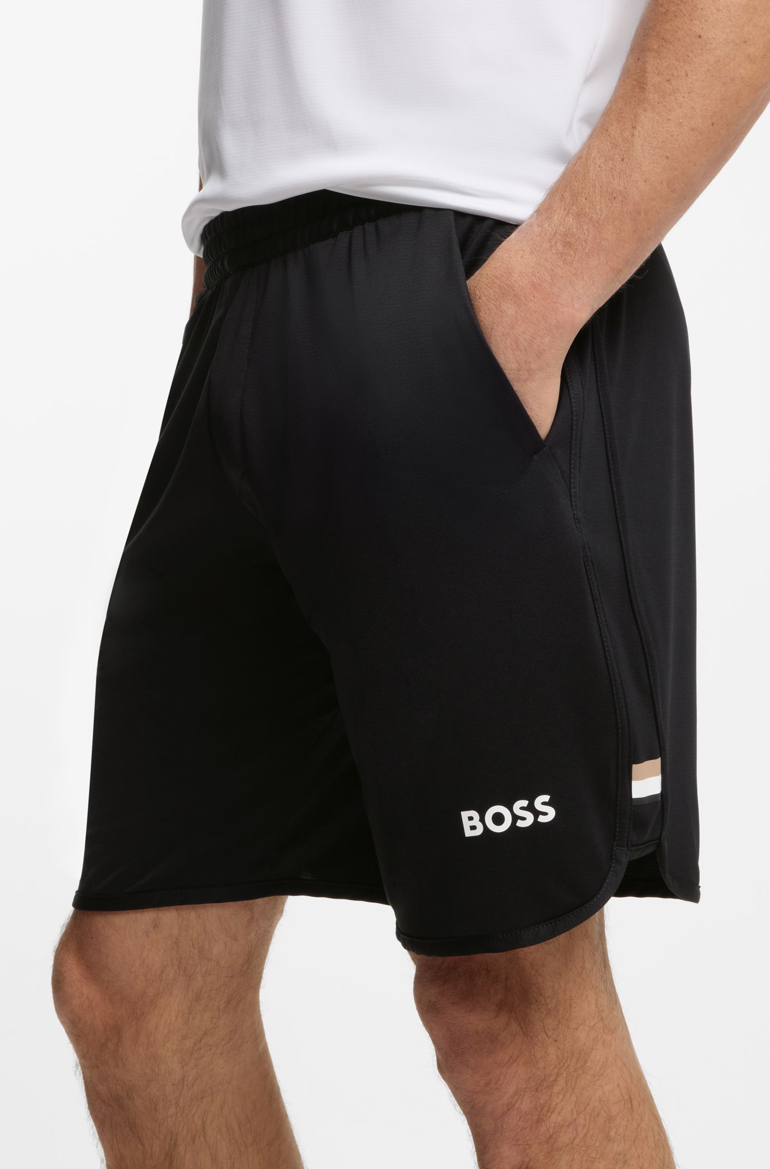 BOSS - Quần short dáng regular fit co giãn