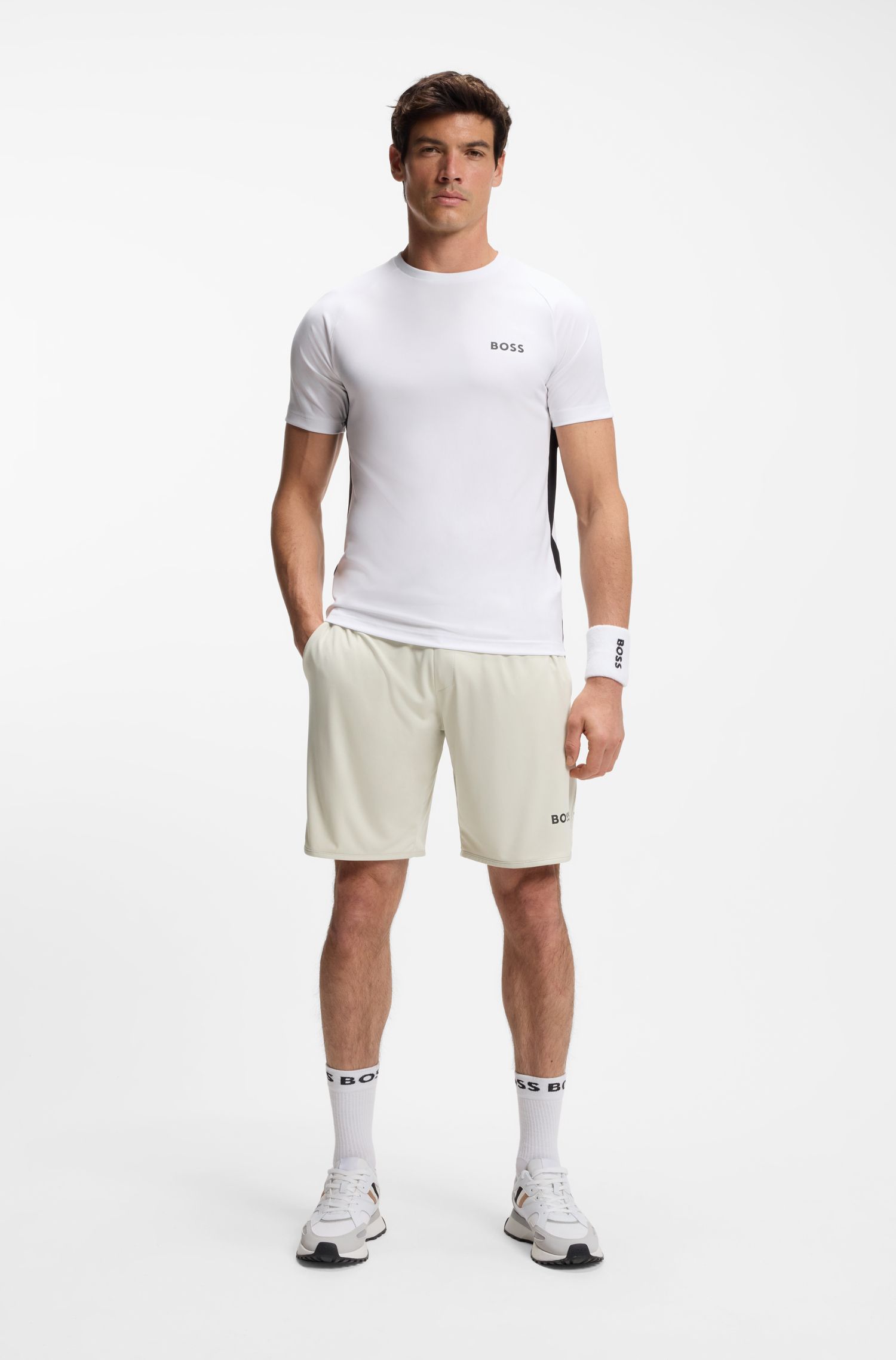 BOSS - Quần short dáng regular fit co giãn