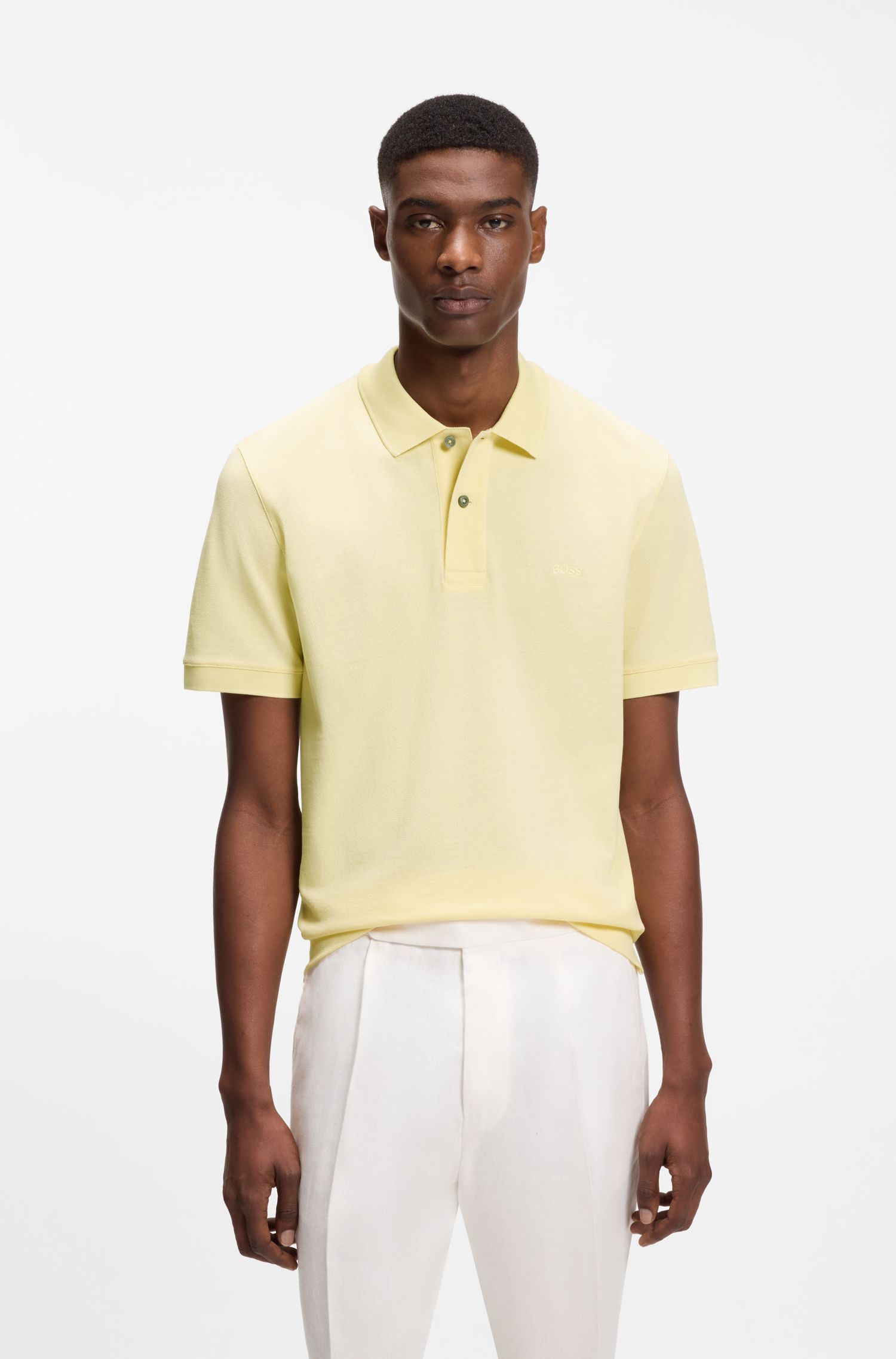 Áo polo Pallas vải cotton piqué thêu logo