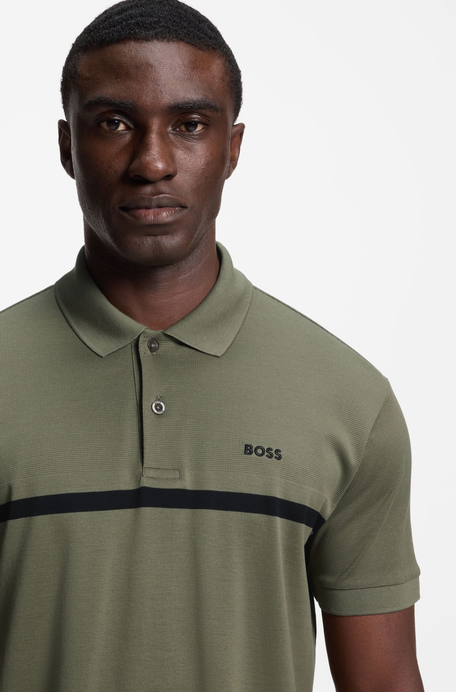 BOSS - Áo polo Paddy cotton sọc ngang
