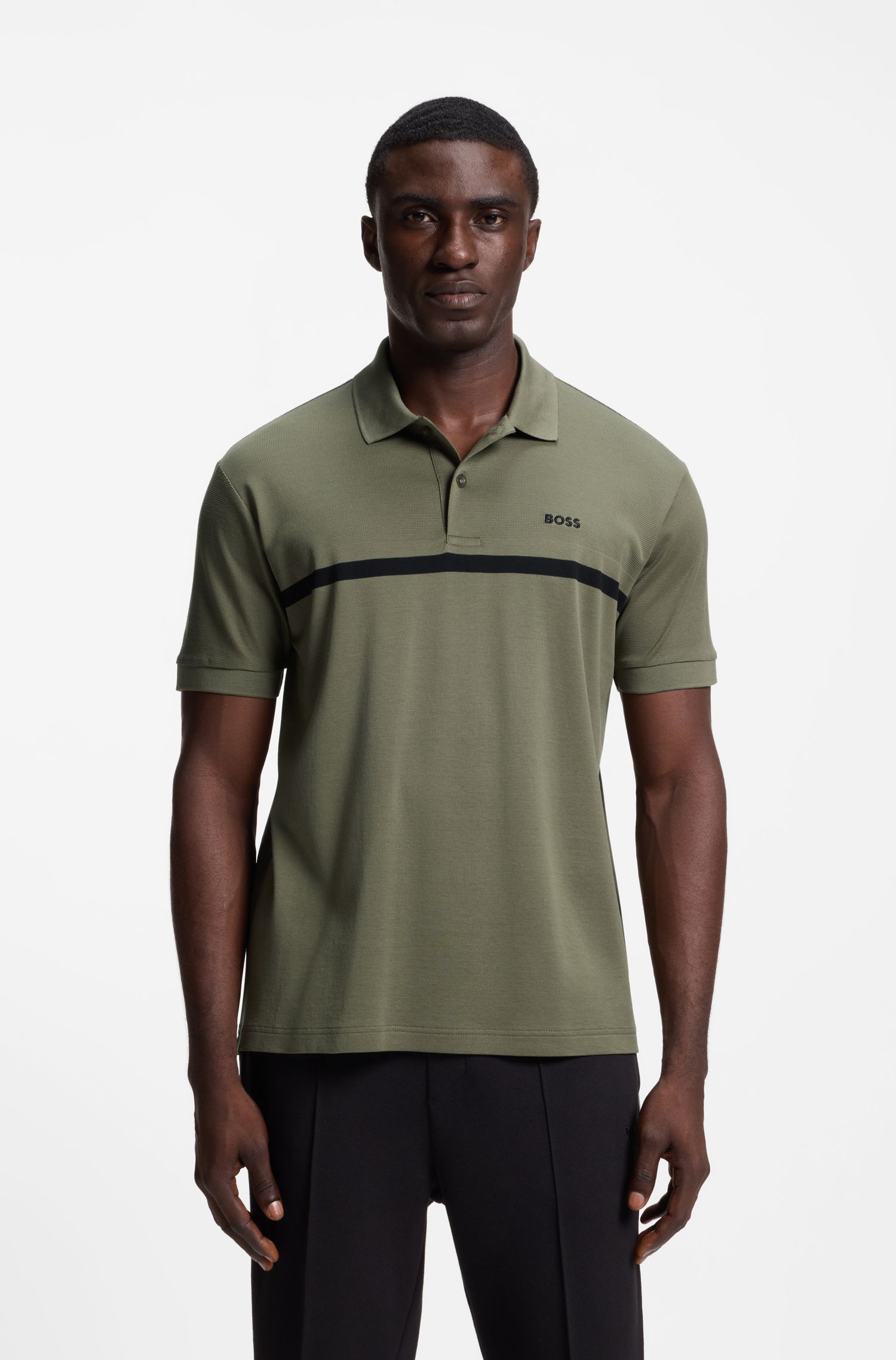Áo polo Paddy cotton sọc ngang