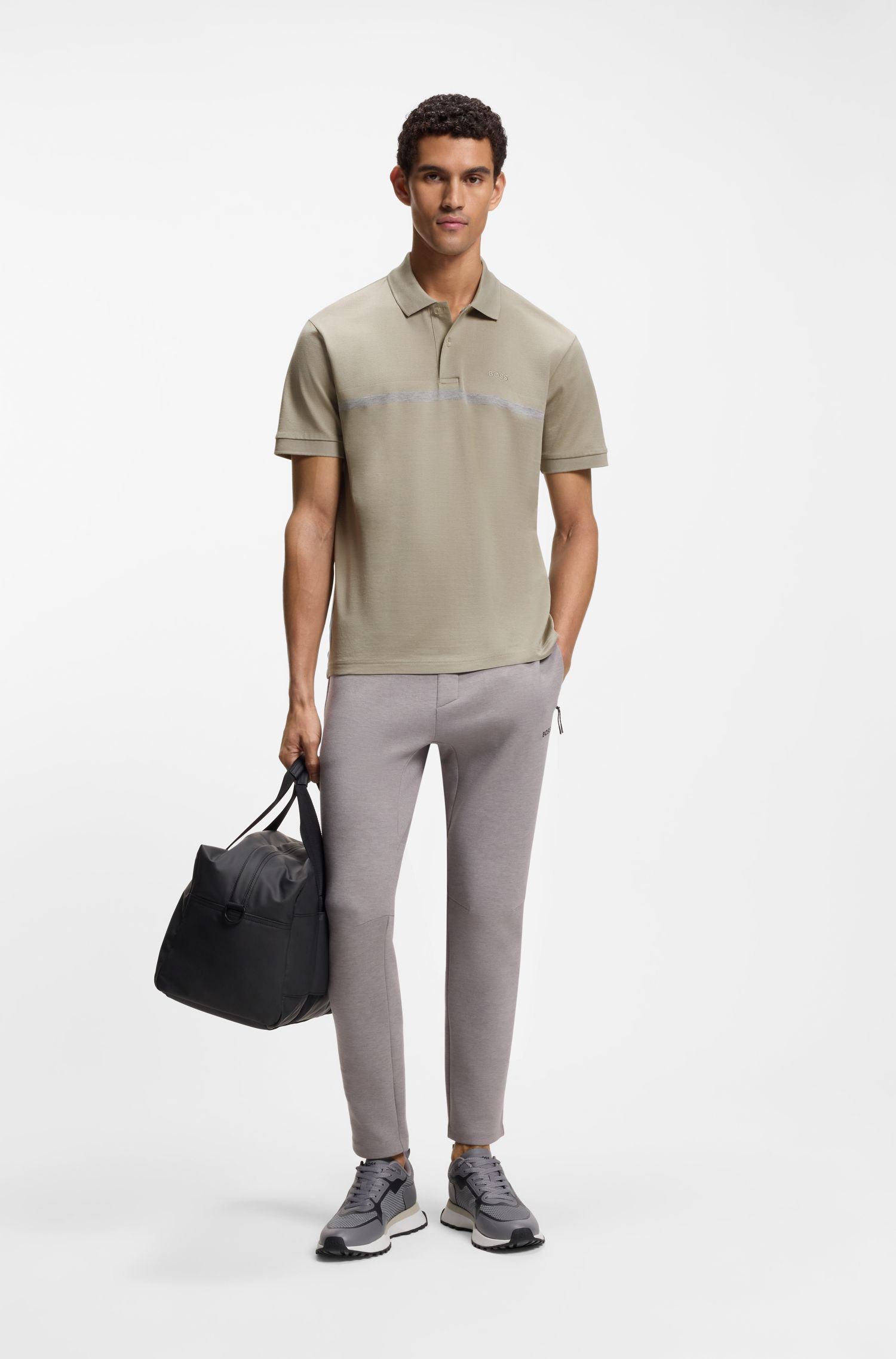 BOSS - Áo polo Paddy cotton sọc ngang