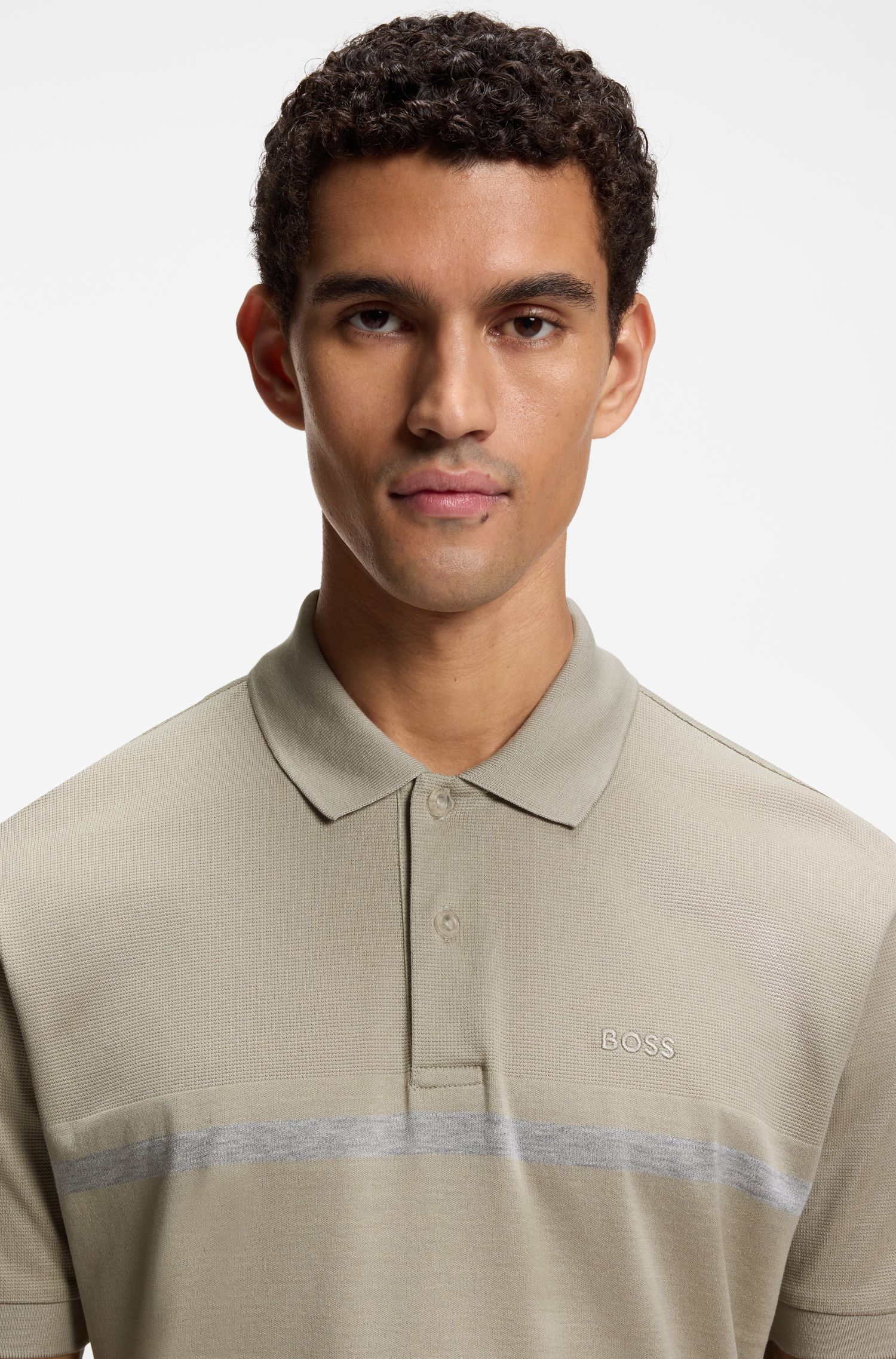 BOSS - Áo polo Paddy cotton sọc ngang