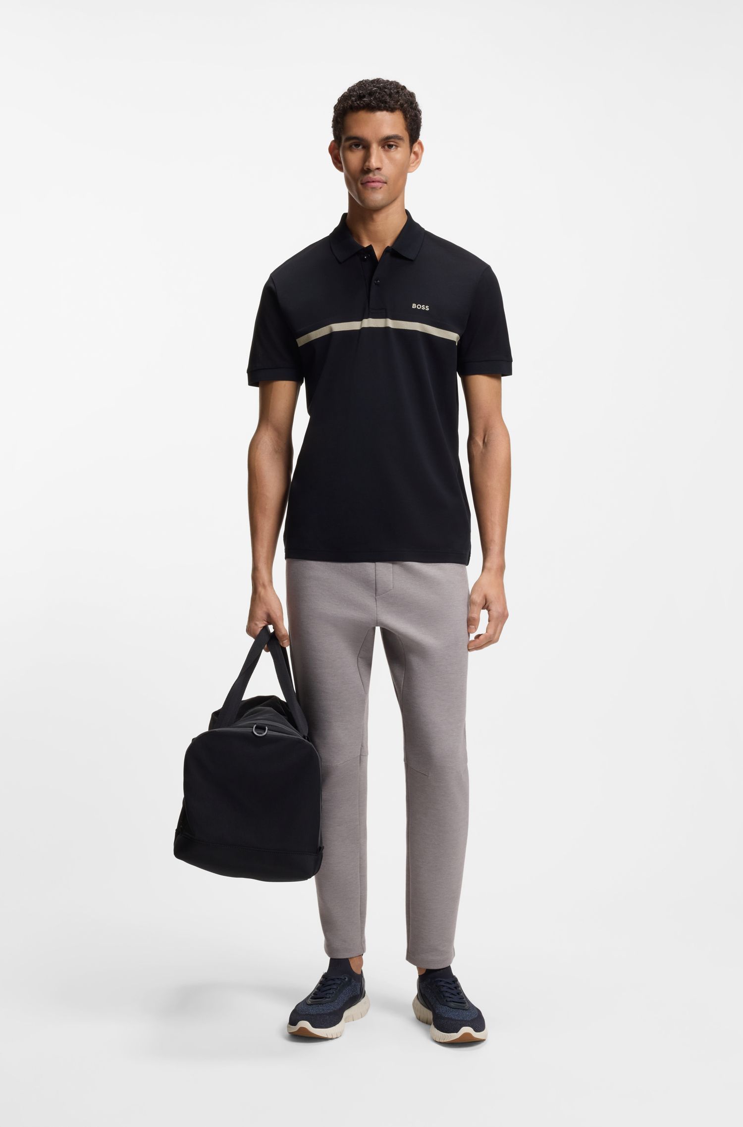 BOSS - Áo polo Paddy cotton sọc ngang