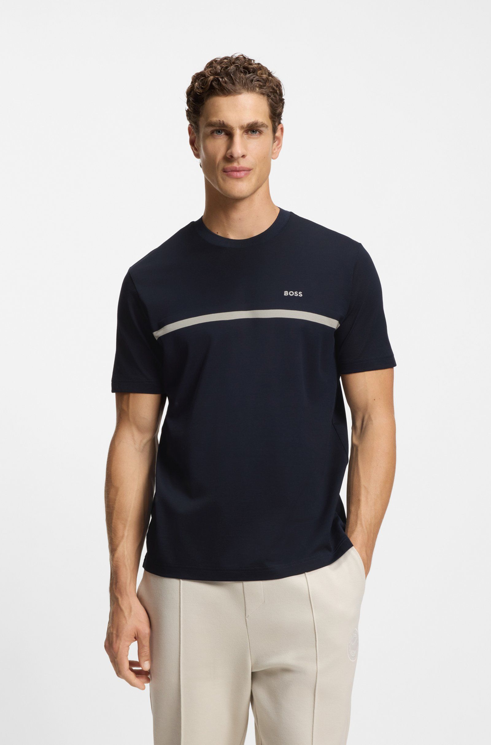 Áo thun cotton sọc