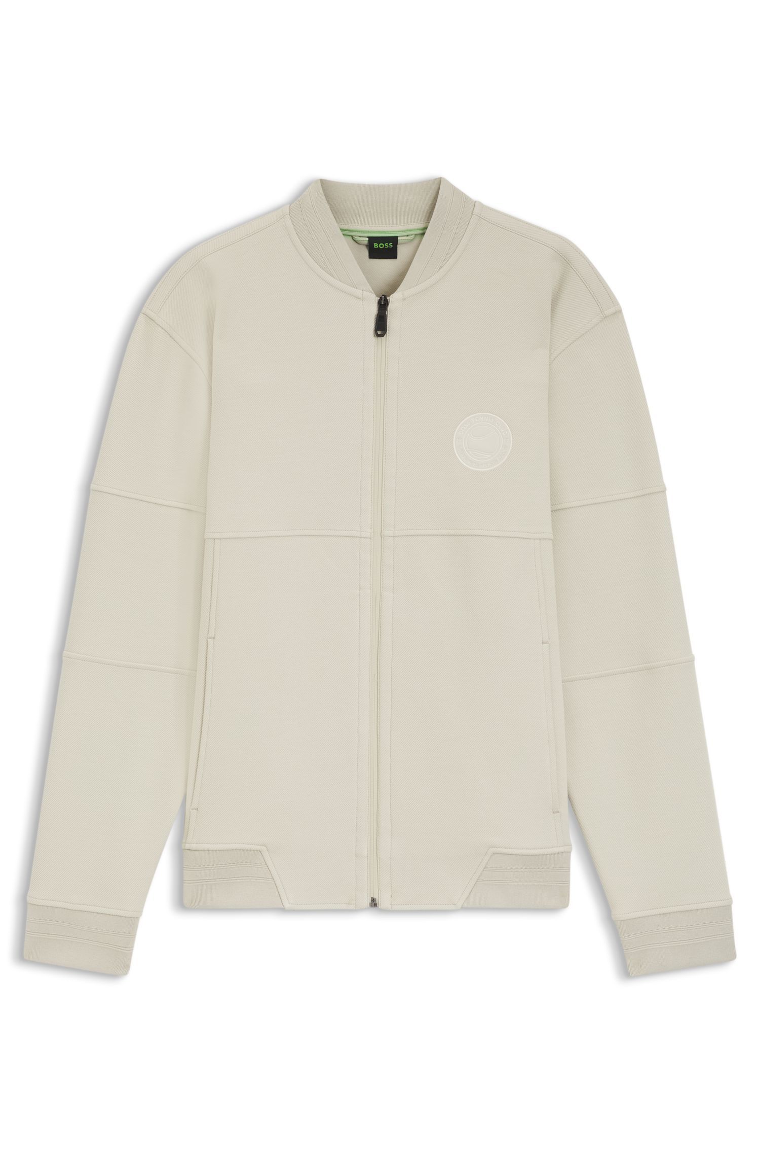 BOSS - Áo nỉ pha cotton với logo chủ đề tennis