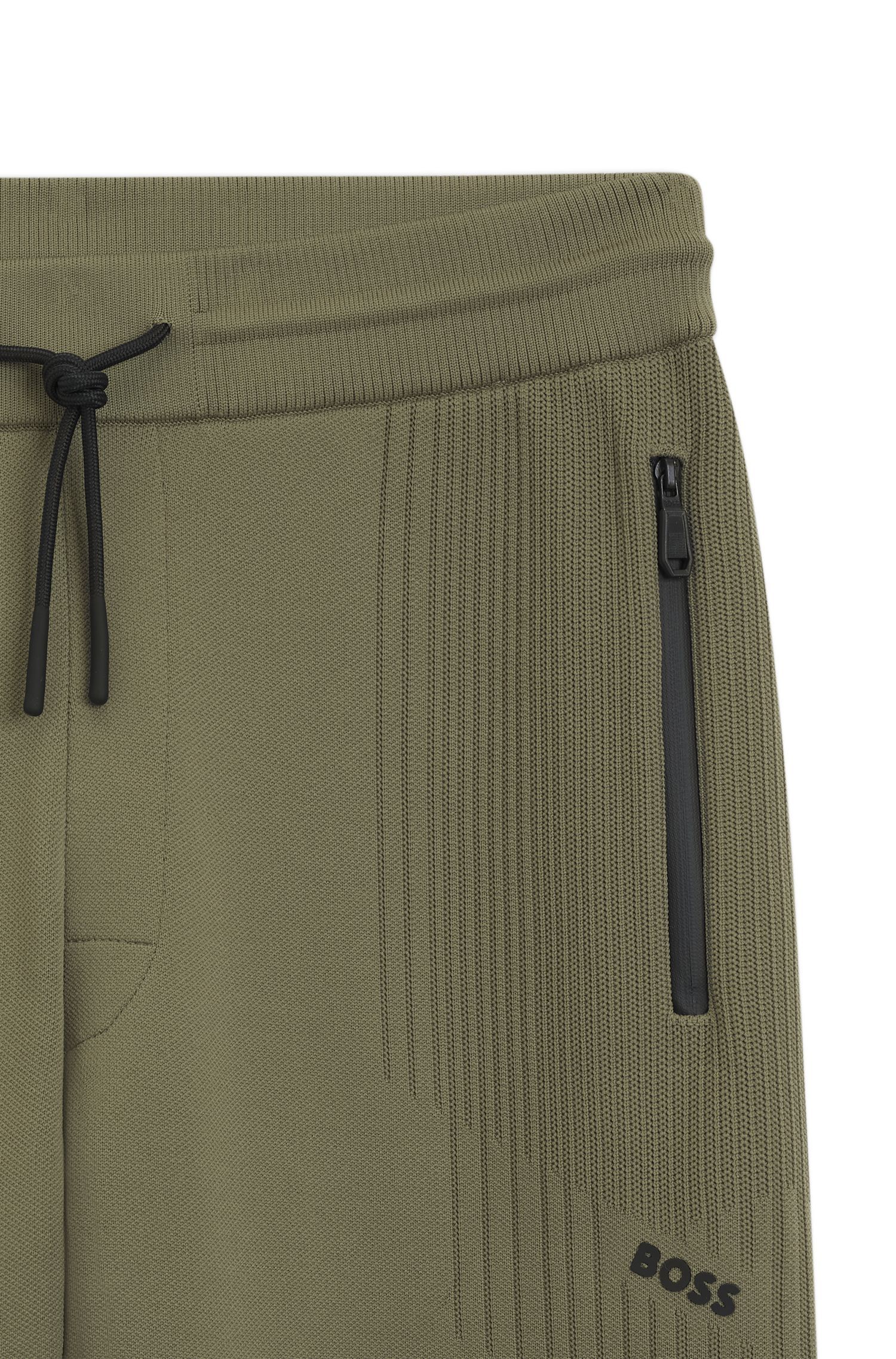 BOSS - Quần thể thao regular fit với họa tiết sọc jacquard