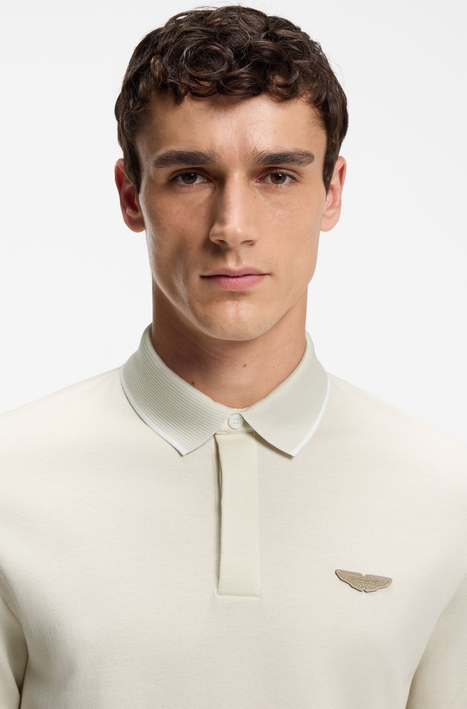 BOSS x ASTON MARTIN Áo polo cotton pha len