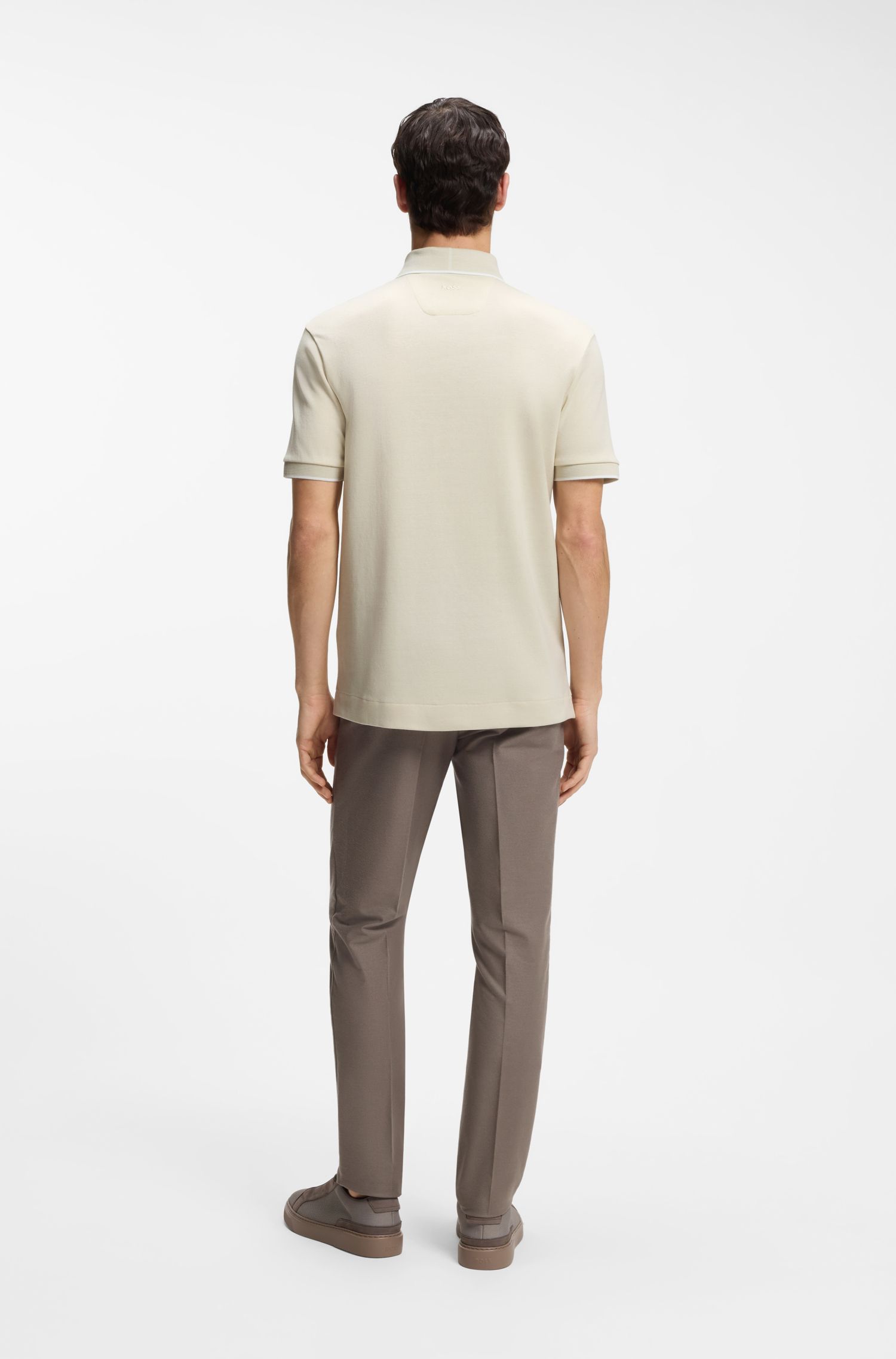 BOSS x ASTON MARTIN Áo polo cotton pha len