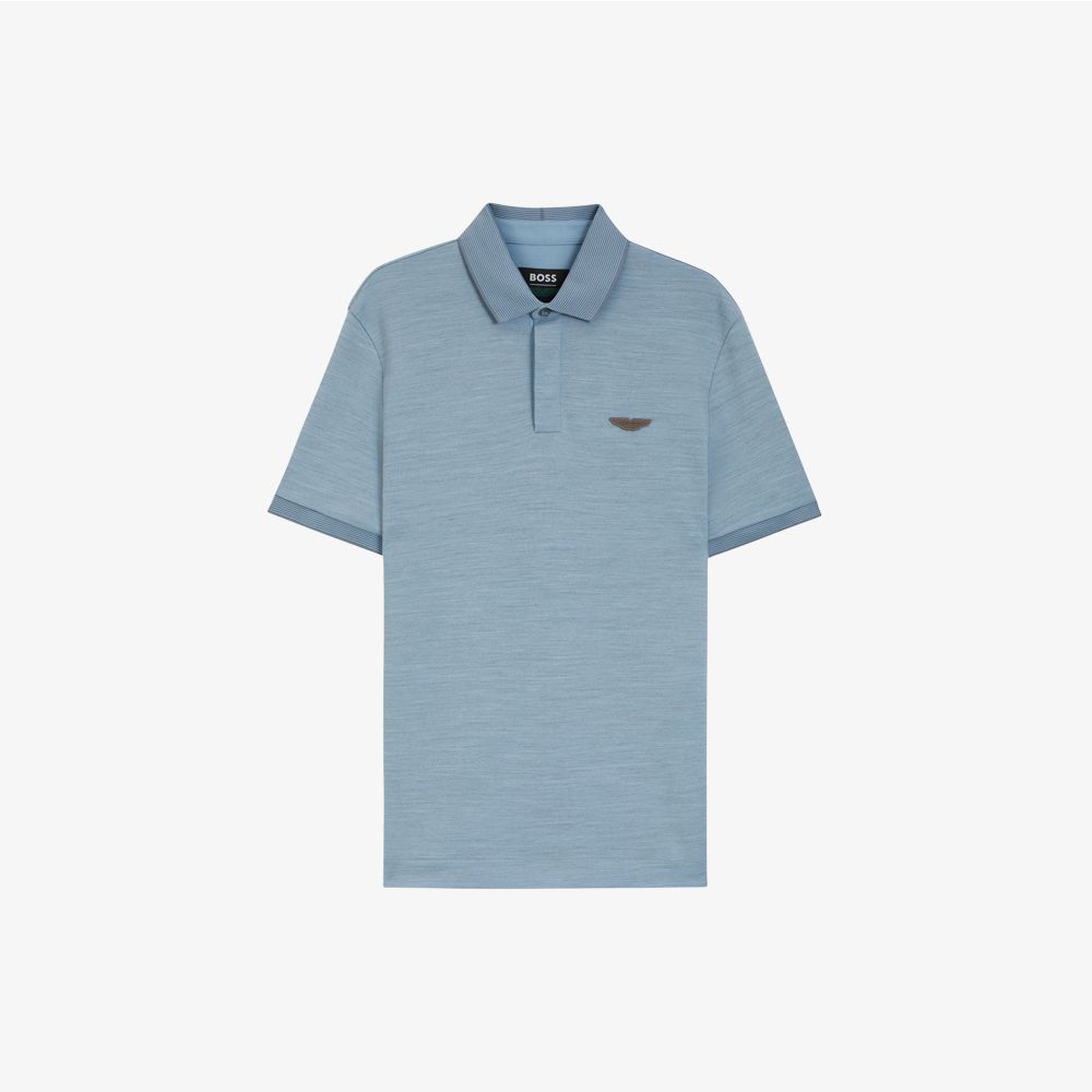 BOSS x ASTON MARTIN Áo polo cotton pha len