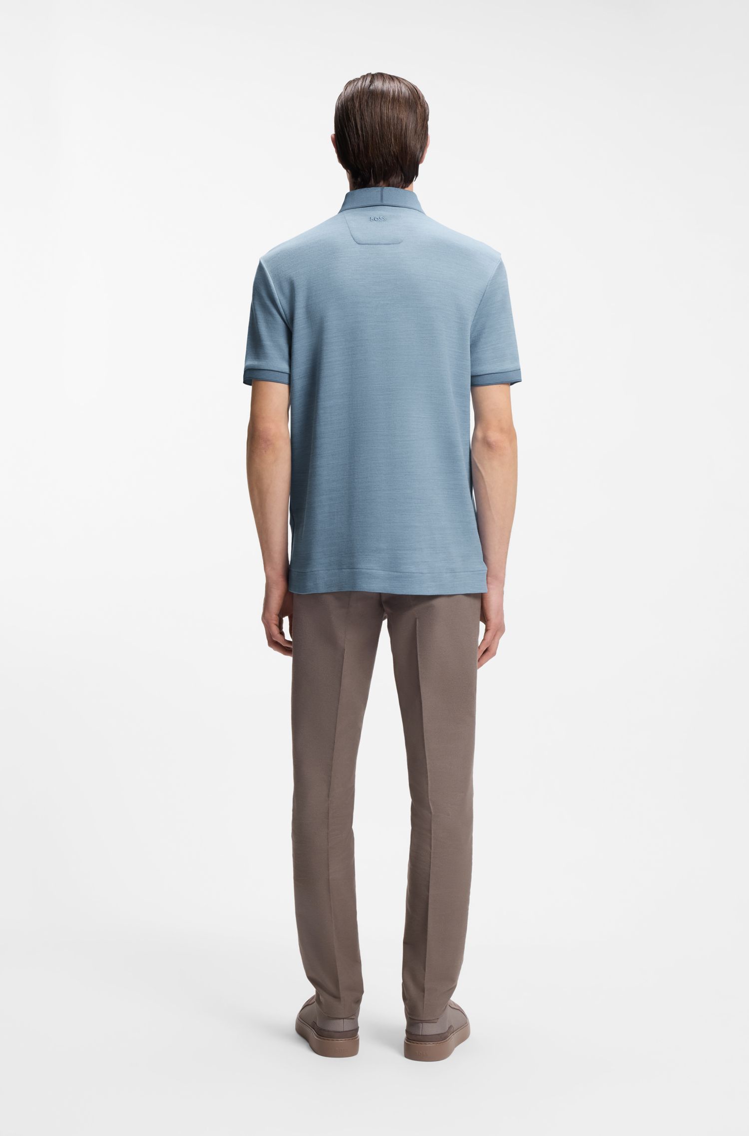 BOSS x ASTON MARTIN Áo polo cotton pha len