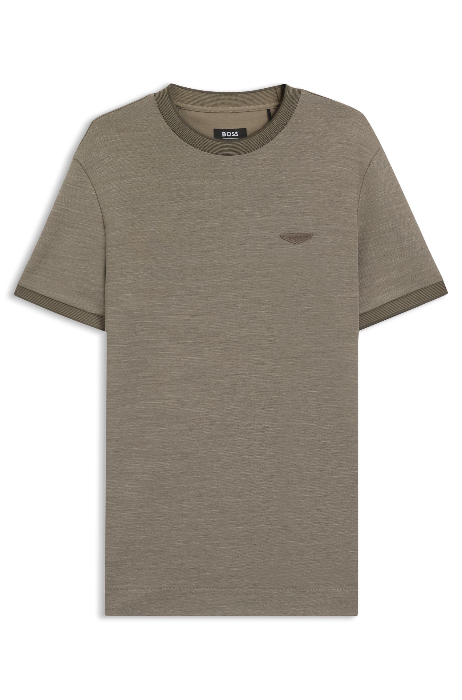 Áo thun BOSS x ASTON MARTIN chất liệu jacquard pha len-cotton