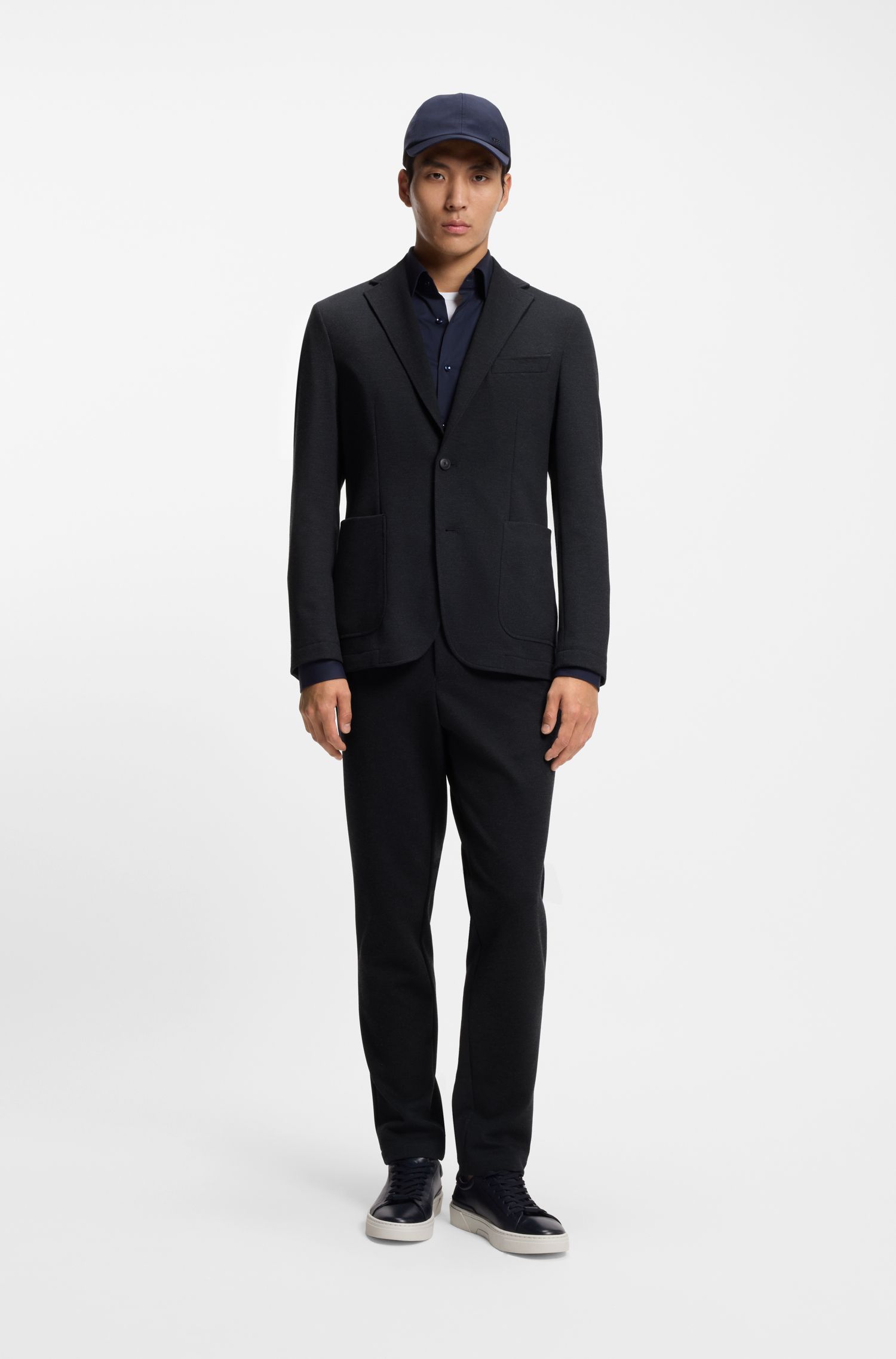 BOSS - Áo khoác dáng Slim-fit co giãn