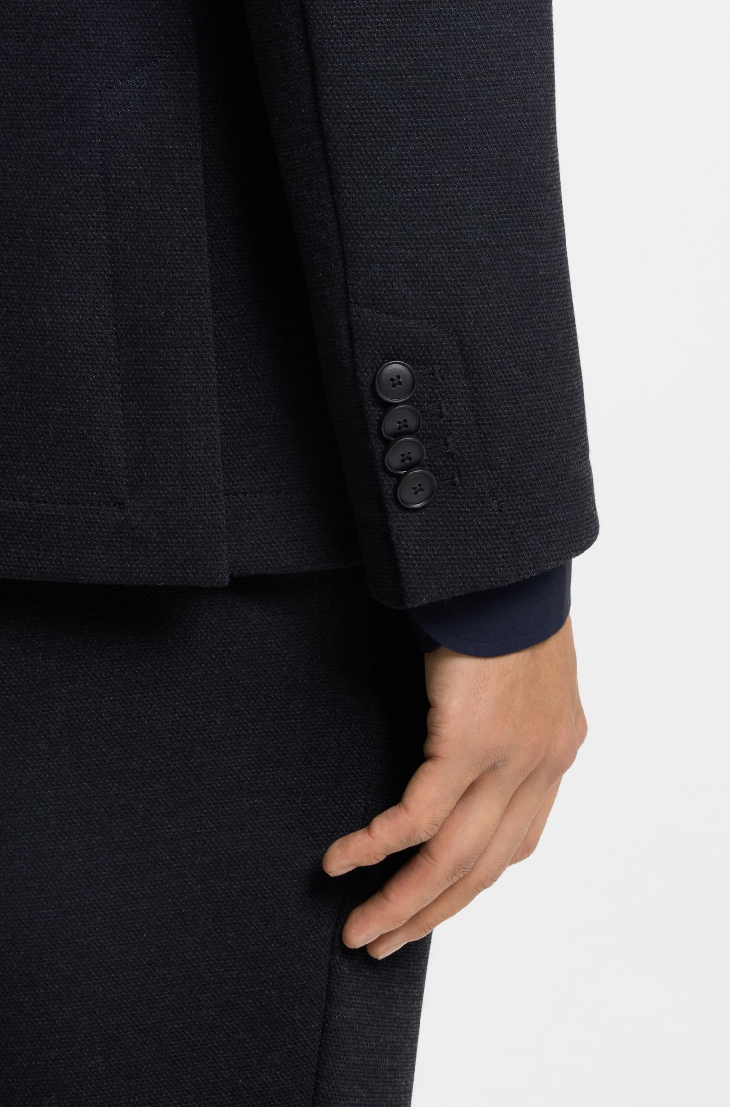 BOSS - Áo khoác dáng Slim-fit co giãn