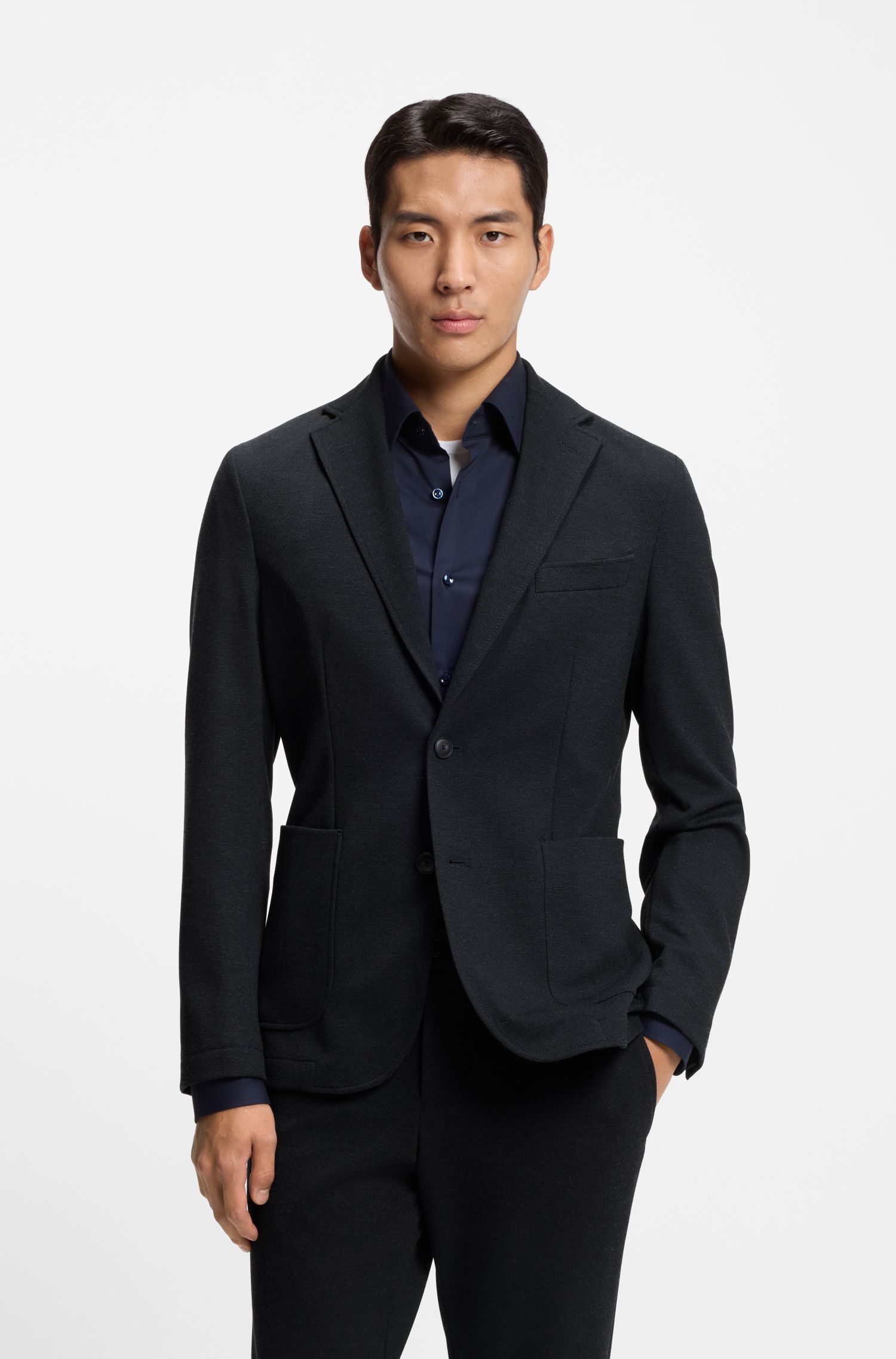BOSS - Áo khoác dáng Slim-fit co giãn
