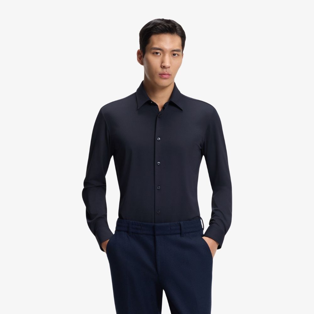 BOSS - Áo khoác dáng Slim-fit co giãn