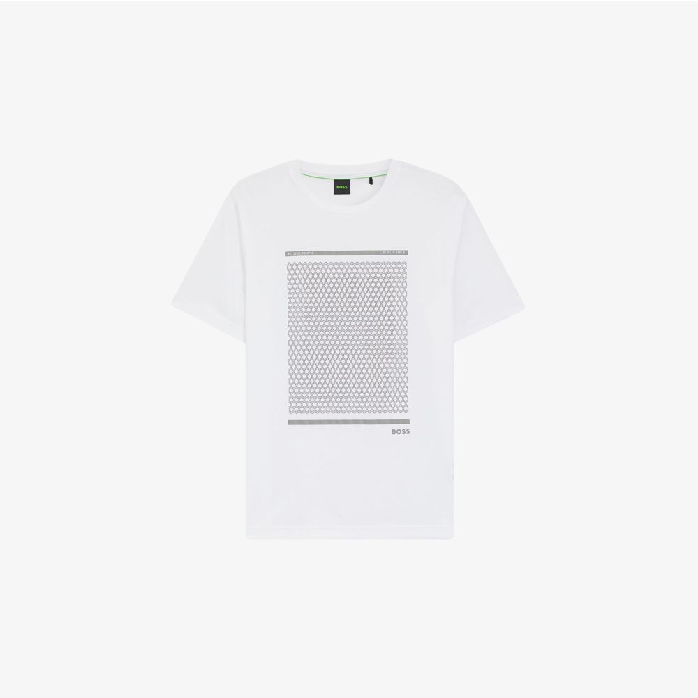 BOSS - Áo thun cotton hoạ tiết hình học