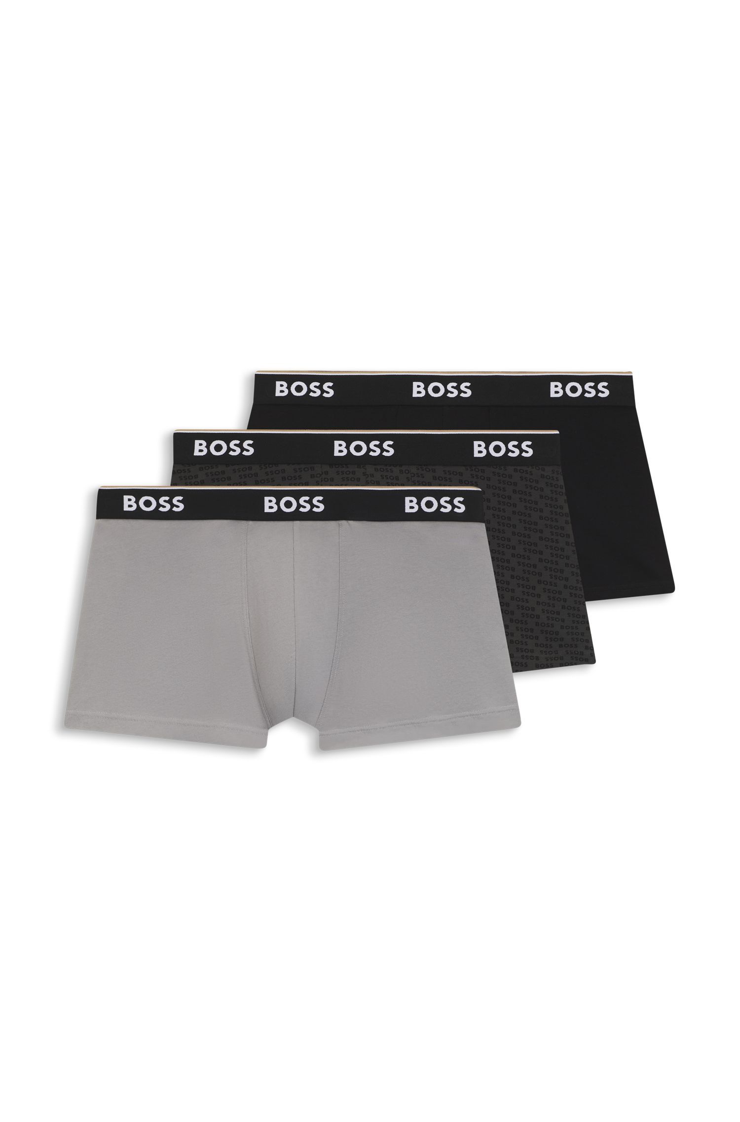 BOSS - Bộ 3 quần lót dáng trunk vải cotton co giãn