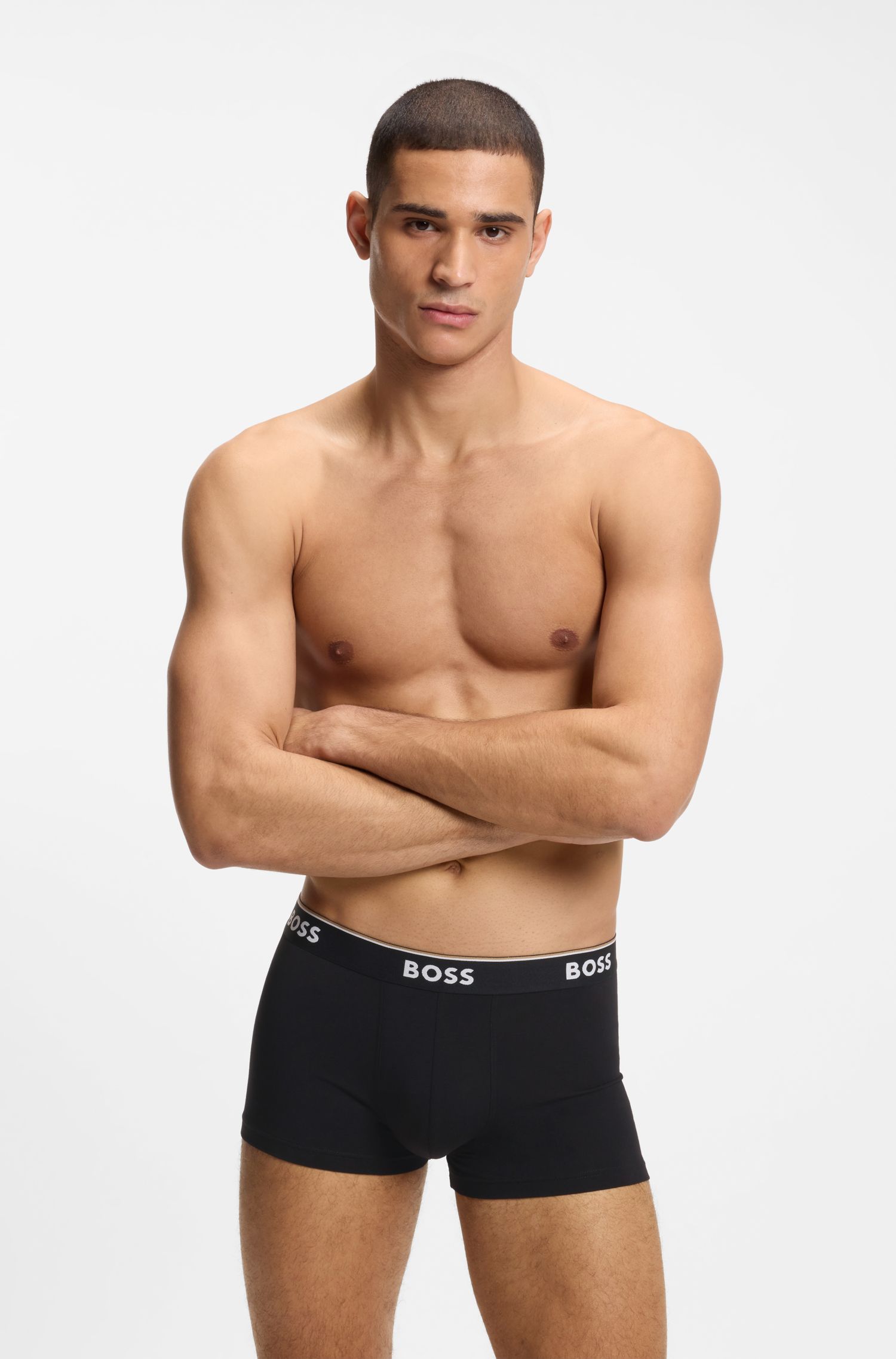 BOSS - Bộ 3 quần lót dáng trunk vải cotton co giãn