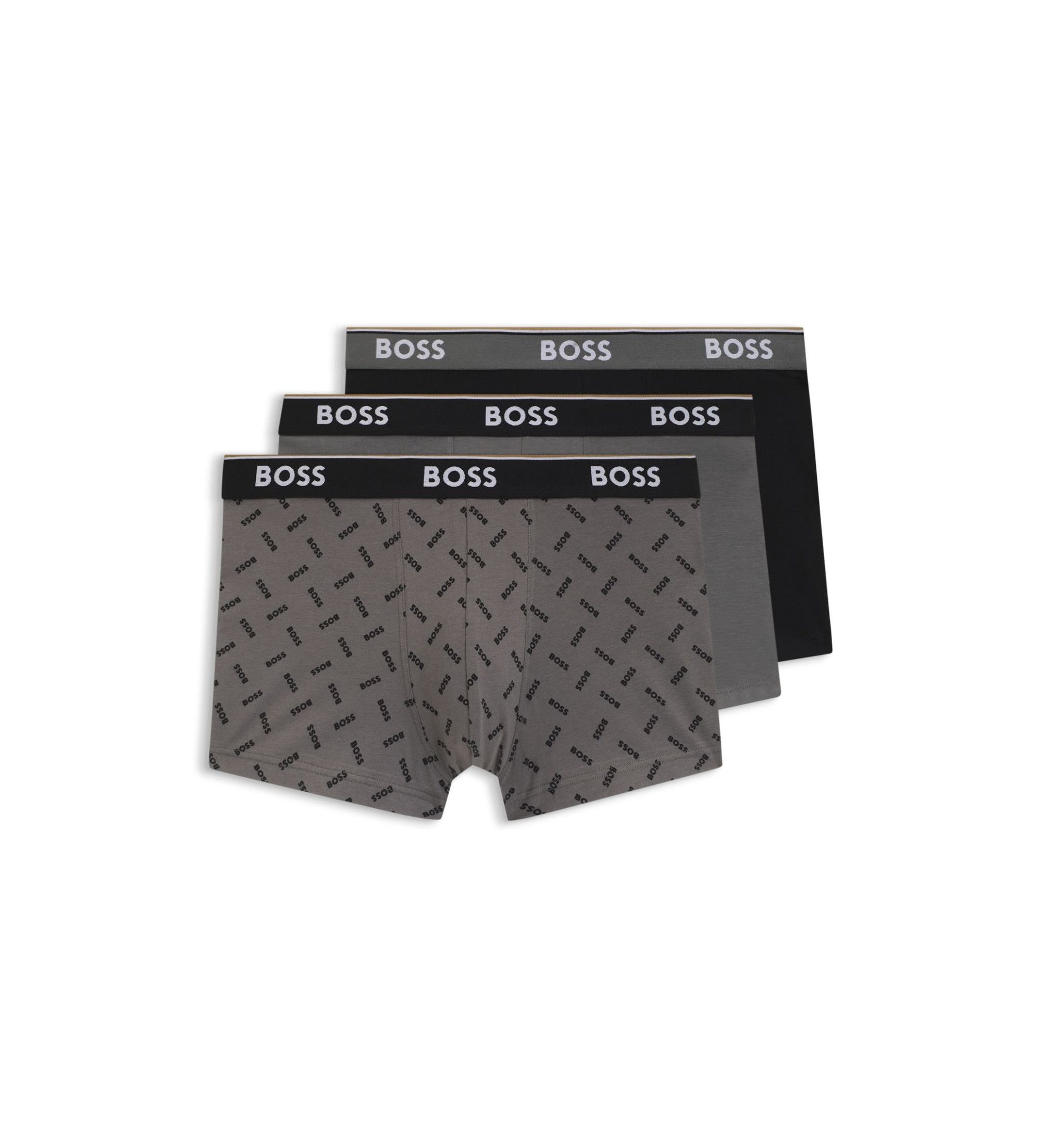 BOSS - Bộ 3 quần lót dáng trunk vải cotton co giãn