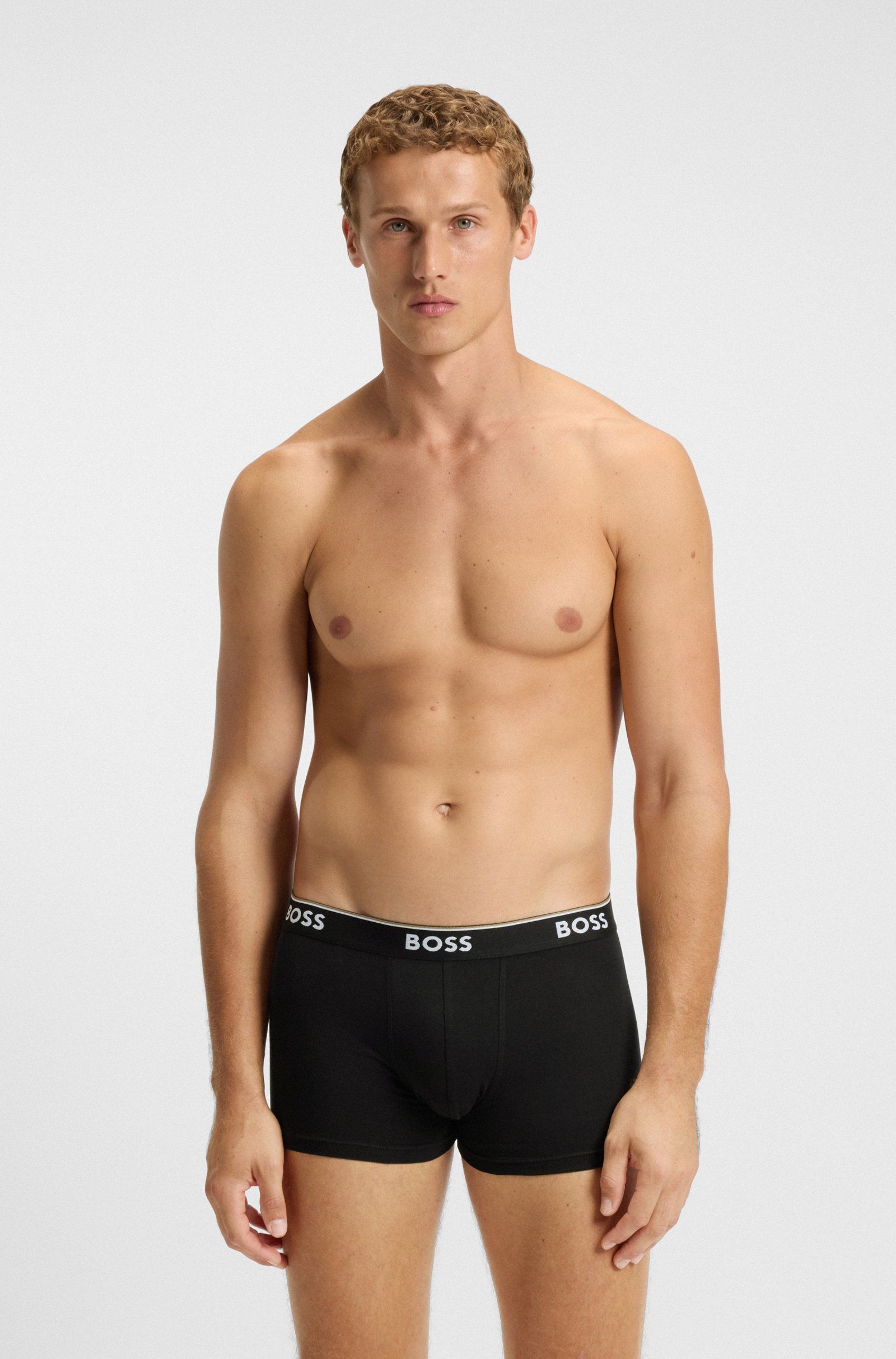 BOSS - Bộ 3 quần lót dáng trunk vải cotton co giãn