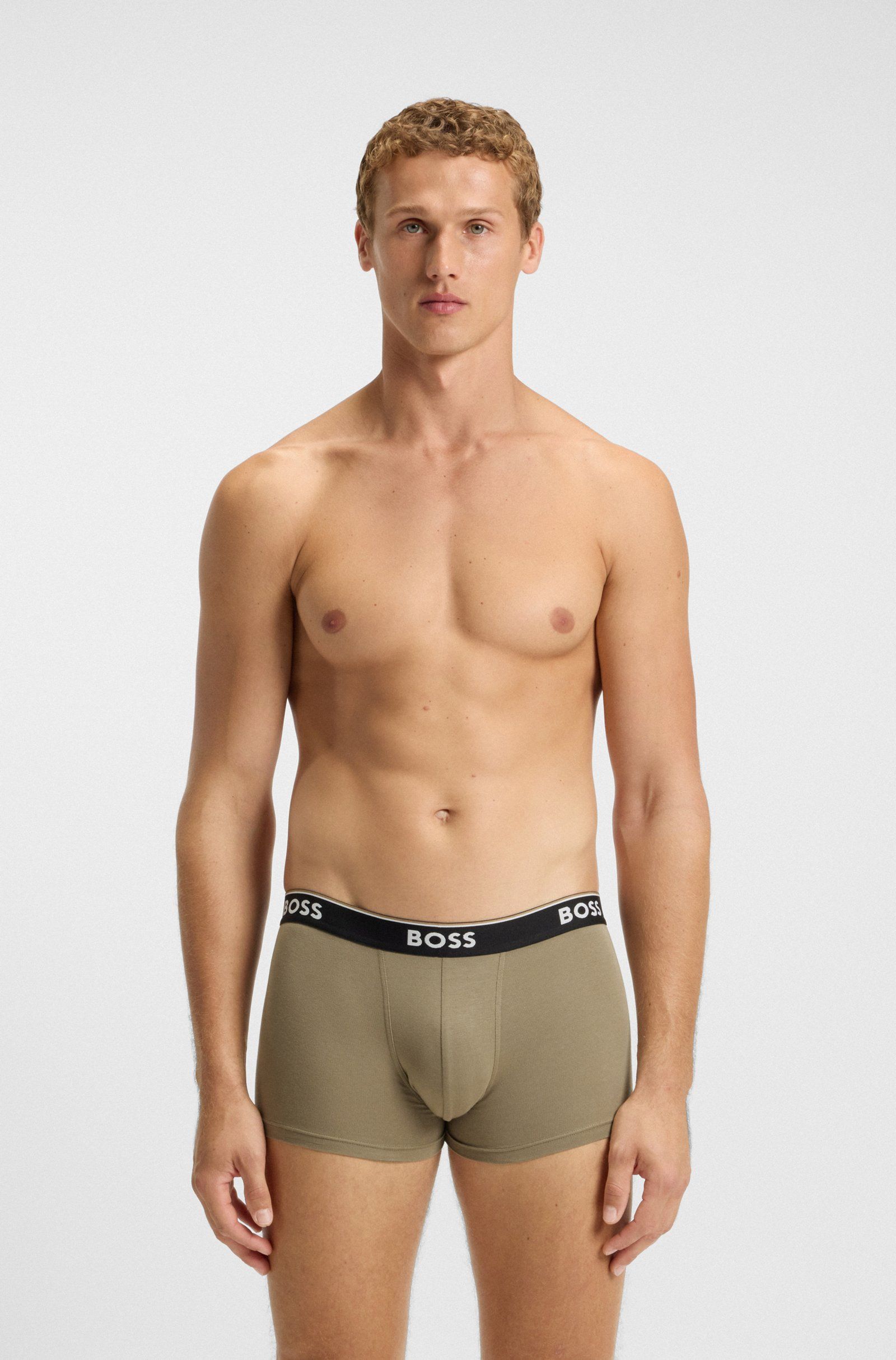 BOSS - Bộ 3 quần lót dáng trunk vải cotton co giãn