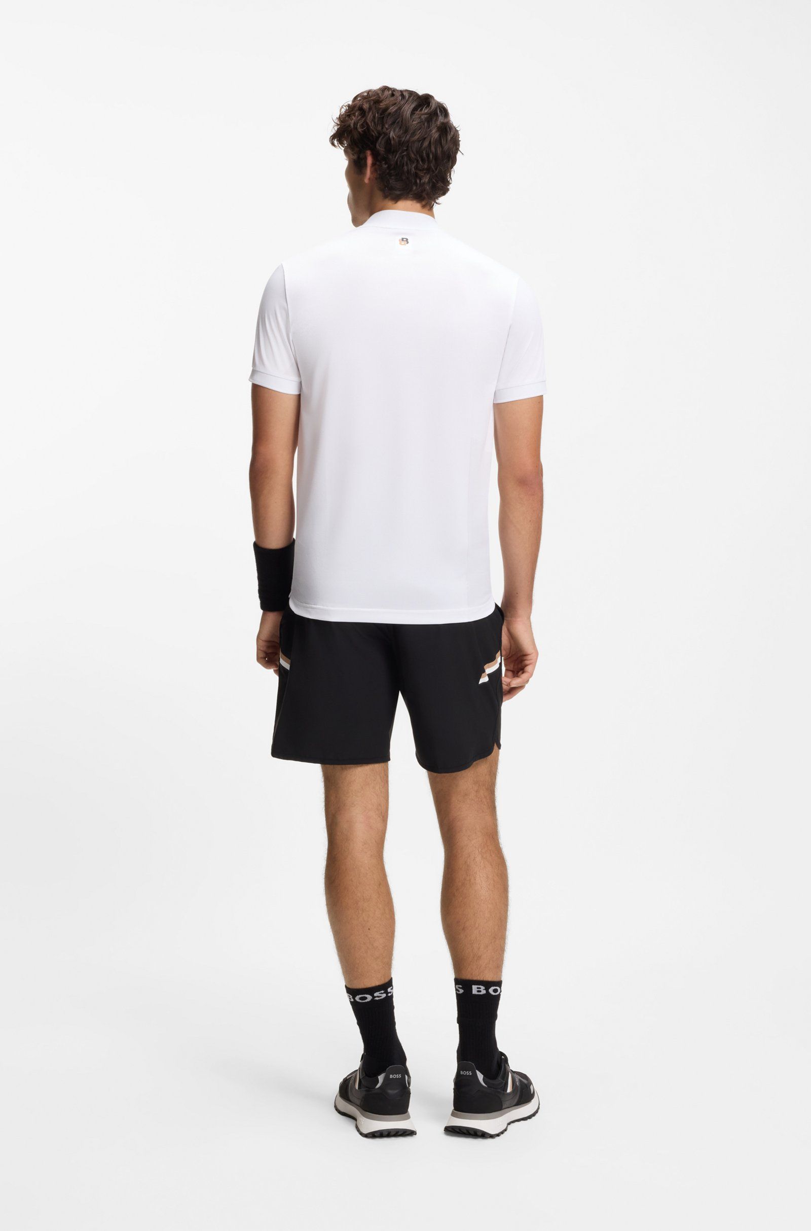BOSS - Áo polo dáng slim fit có logo