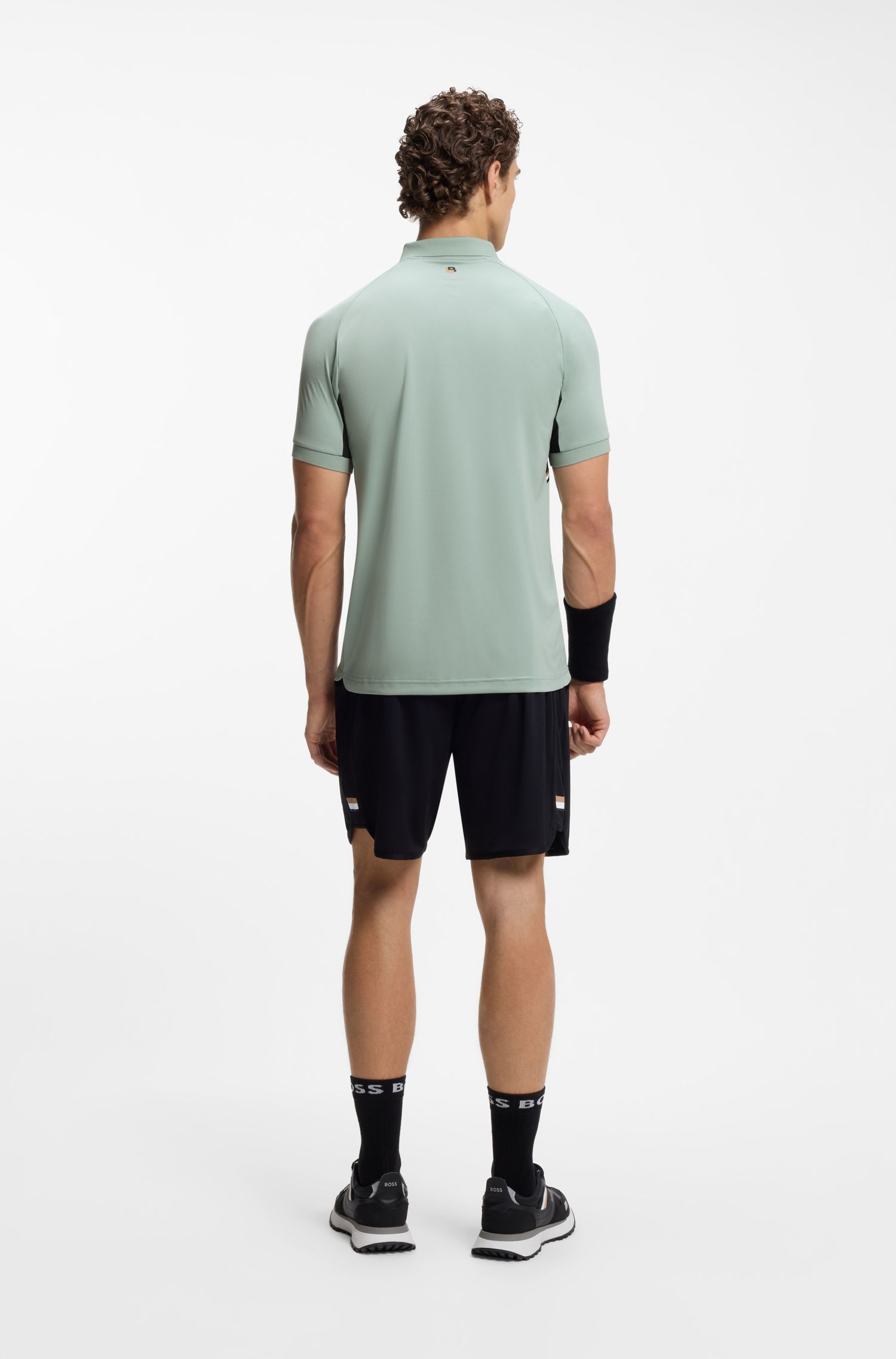 BOSS - Áo polo slim-fit, nhanh khô, chất liệu co giãn