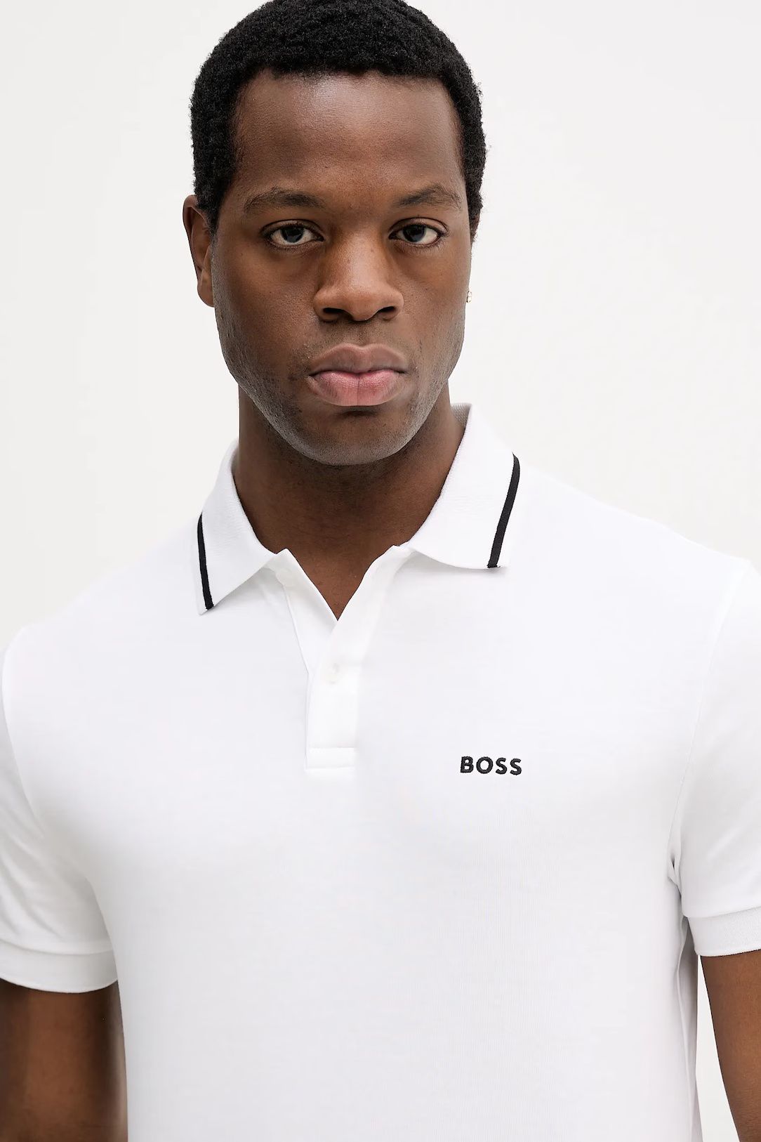 BOSS - Áo polo nam chất liệu cotton trơn
