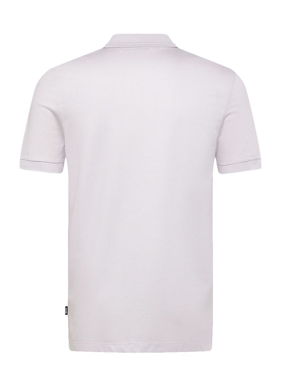 BOSS - Áo polo vải cotton cổ có khóa kéo