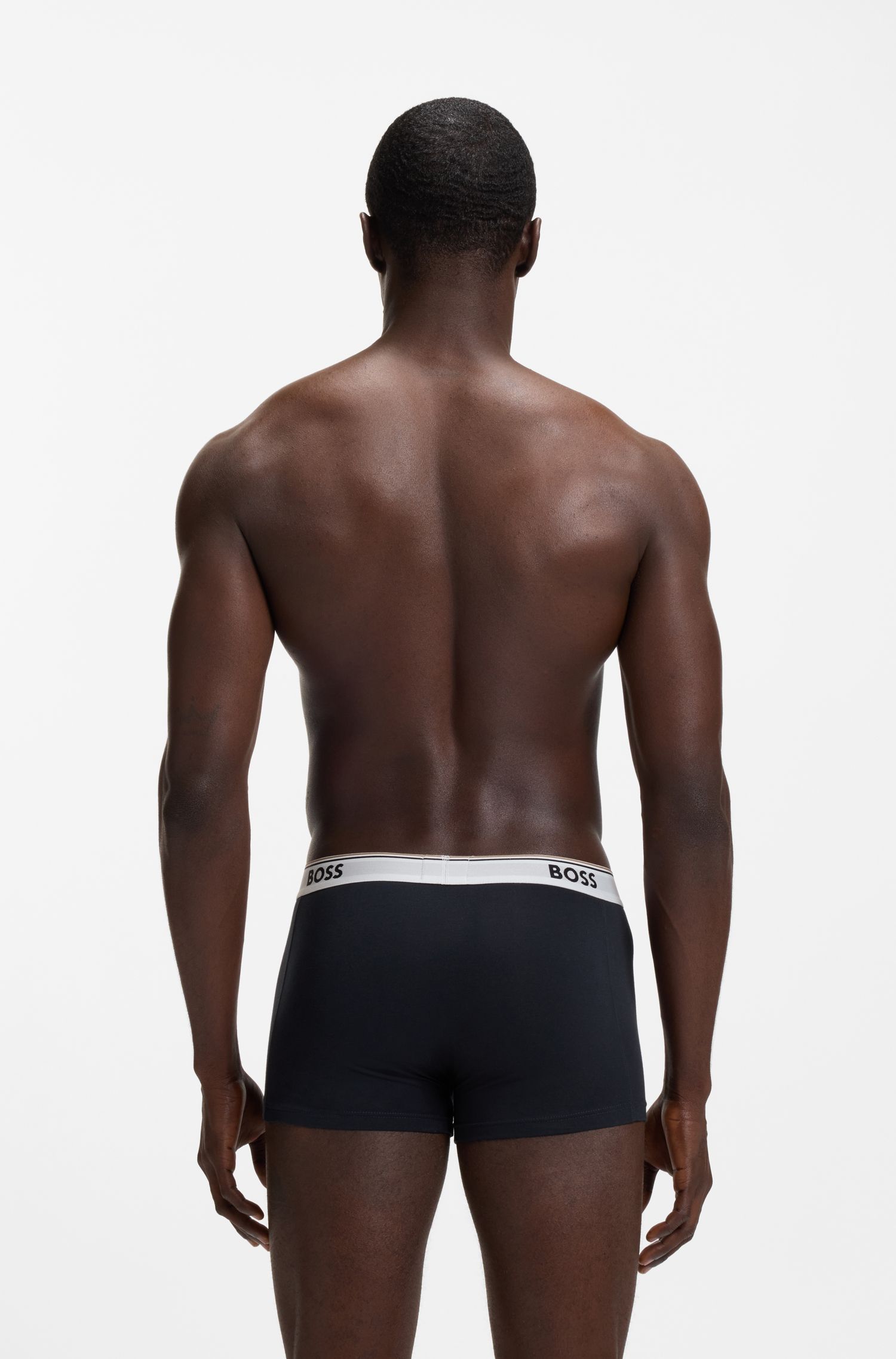 BOSS - Bộ ba quần lót dáng trunks vải cotton co giãn