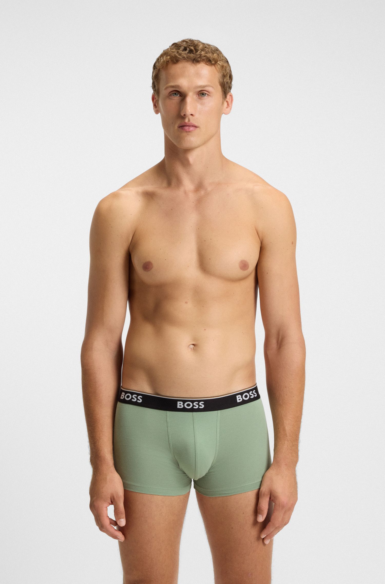 BOSS - Bộ ba quần lót dáng trunks vải cotton co giãn