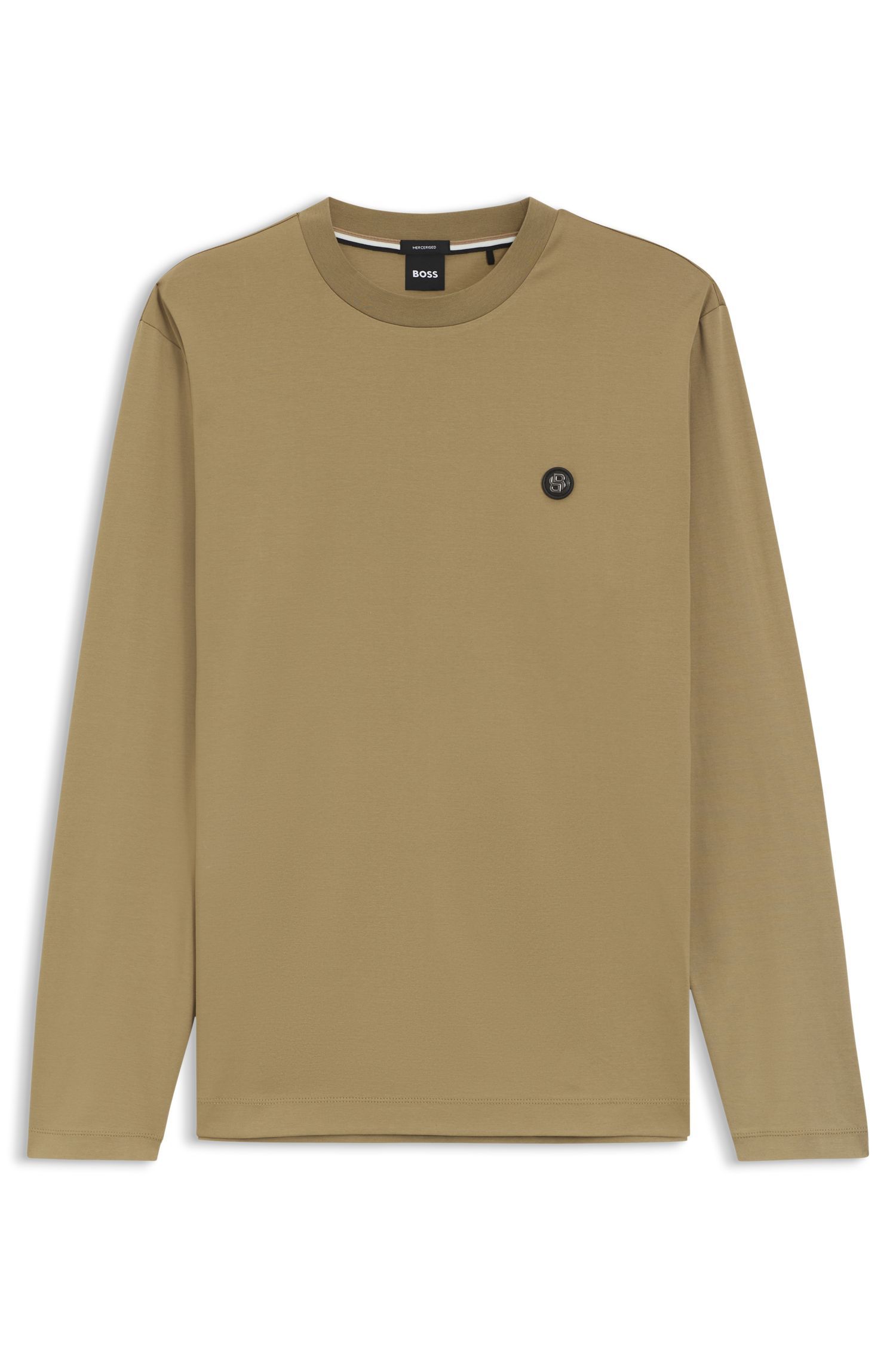 BOSS - Áo thun cotton mercerized với logo Double B