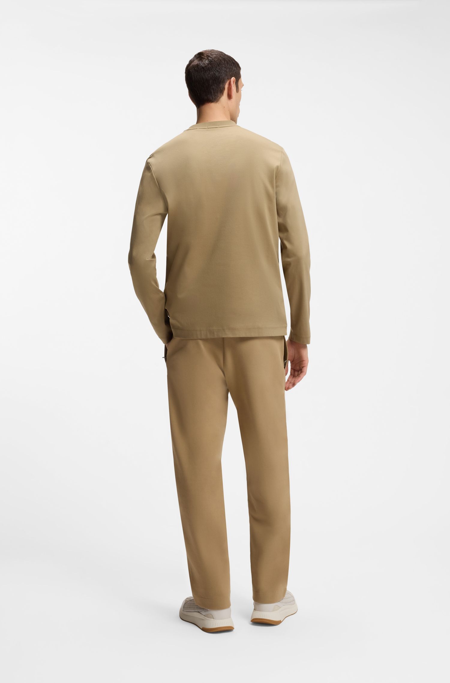 BOSS - Áo thun cotton mercerized với logo Double B