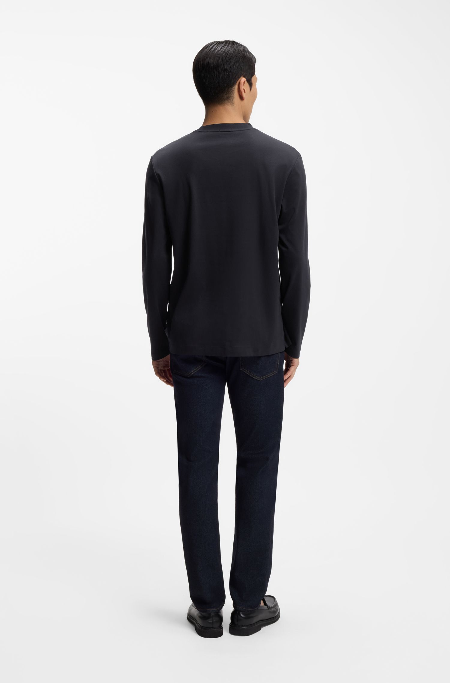 BOSS - Áo thun cotton mercerized với logo Double B
