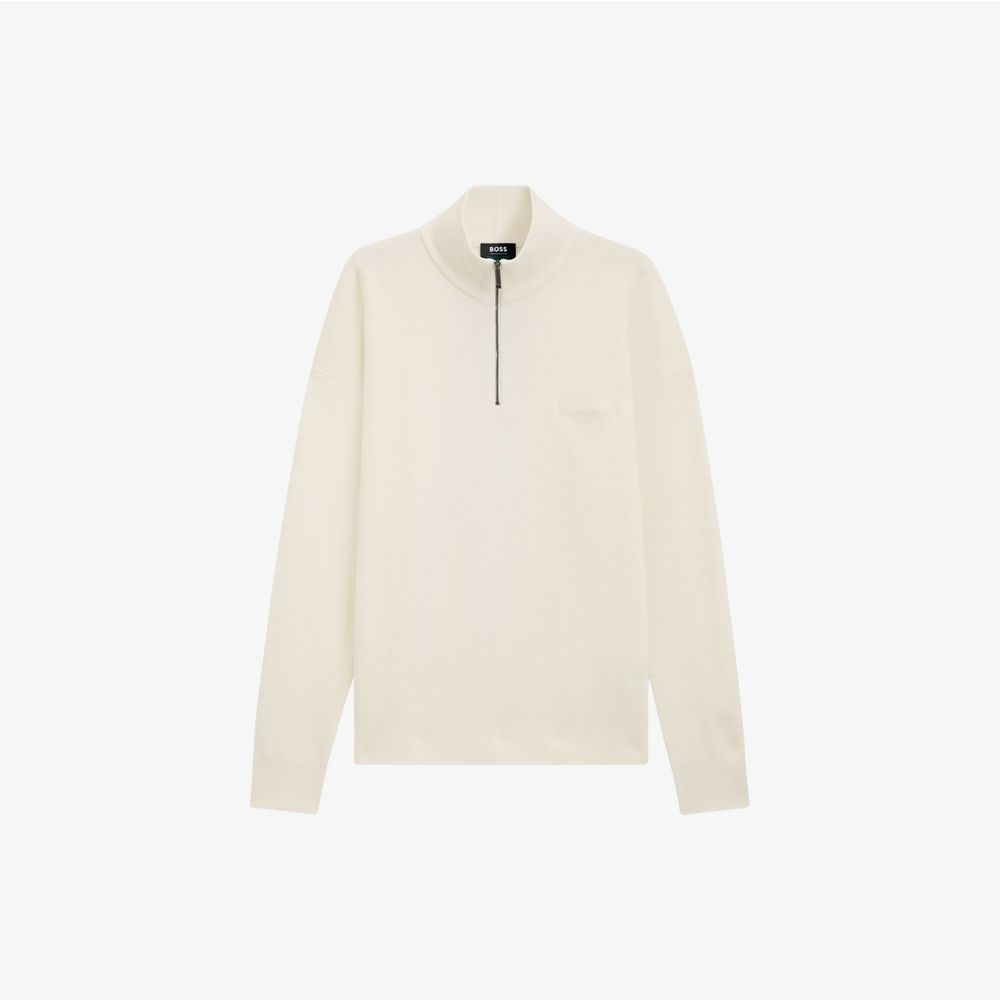 BOSS x ASTON MARTIN Áo sweater len phối khoá kéo ở cổ