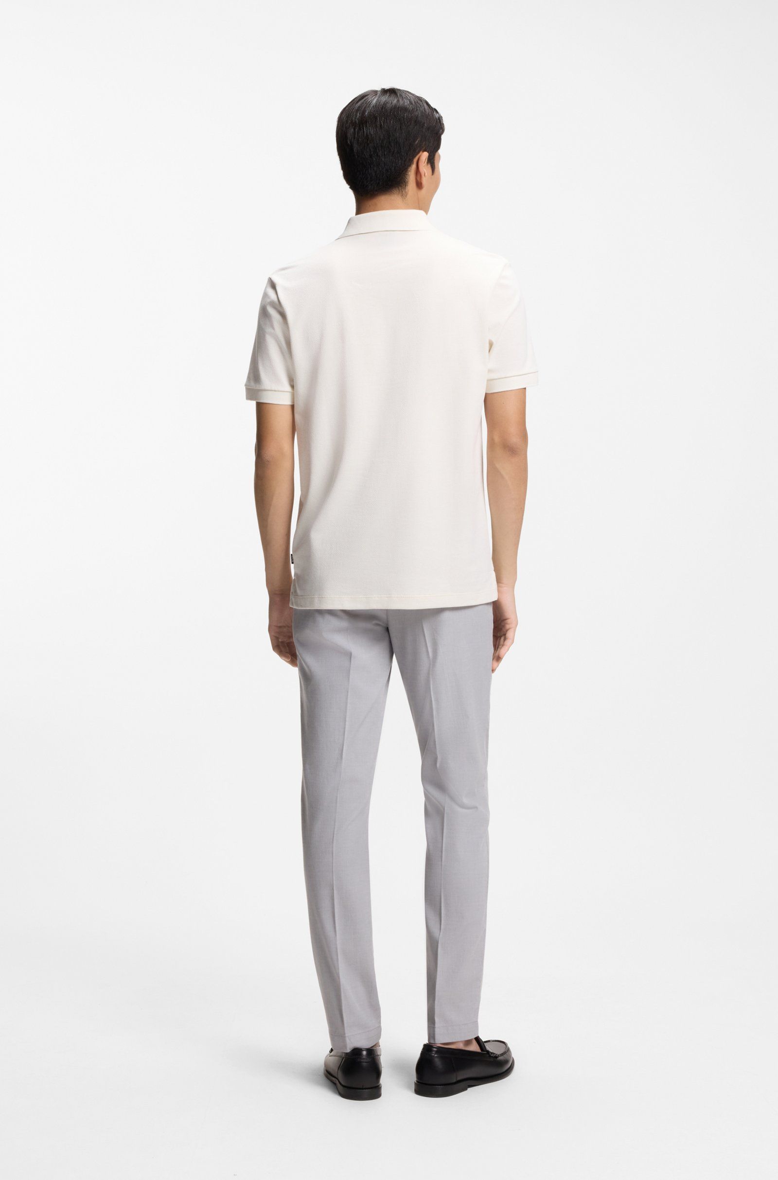 BOSS - Áo polo vải cotton cấu trúc bubble