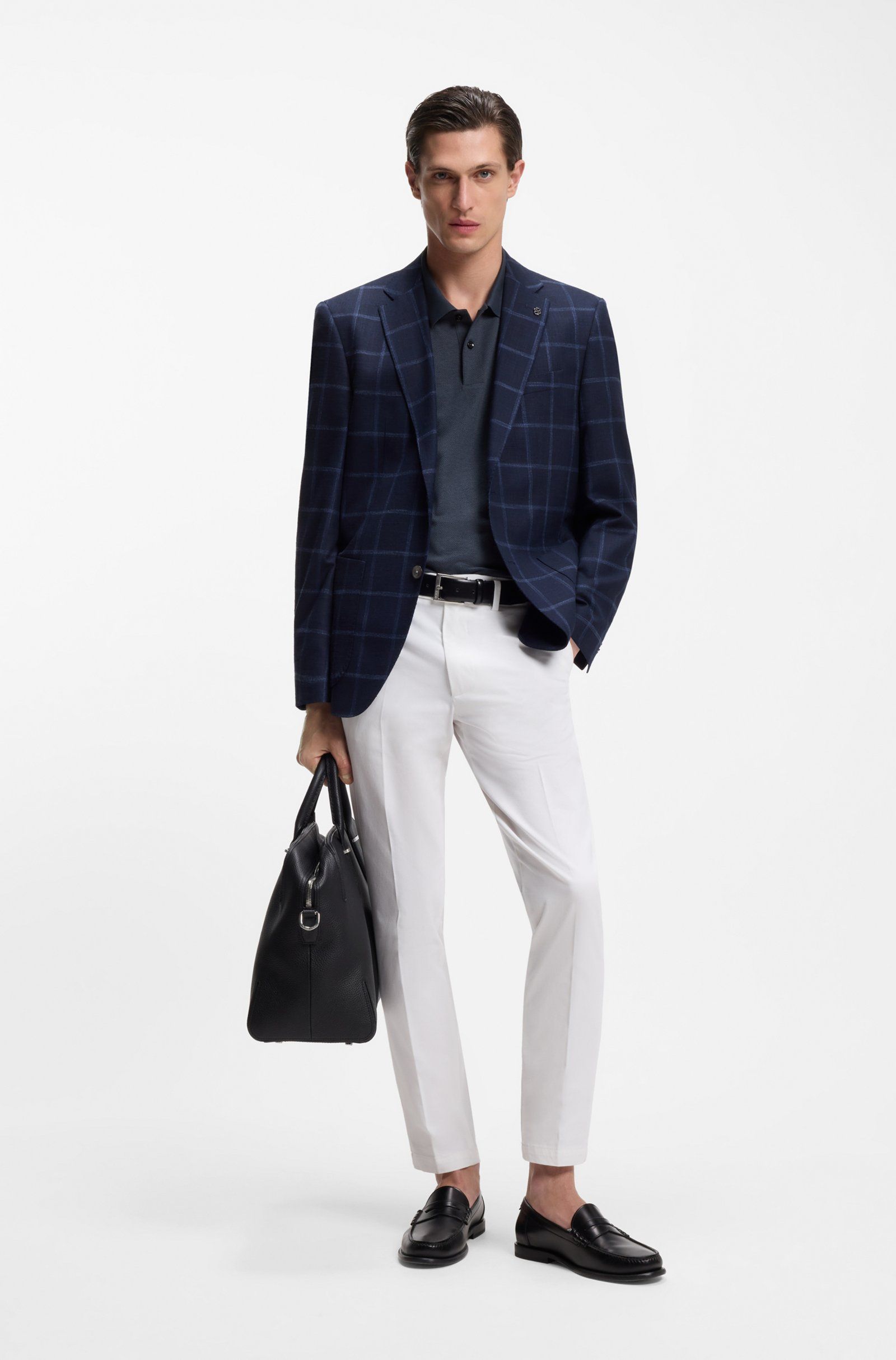 BOSS - Áo polo vải cotton cấu trúc bubble
