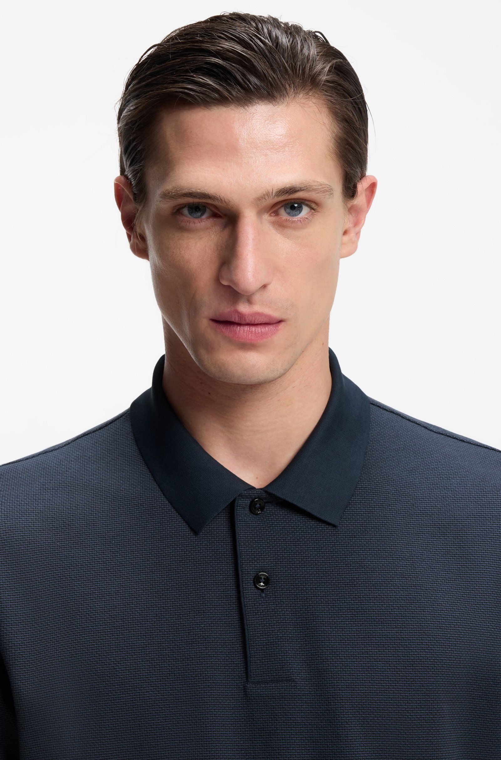 BOSS - Áo polo vải cotton cấu trúc bubble