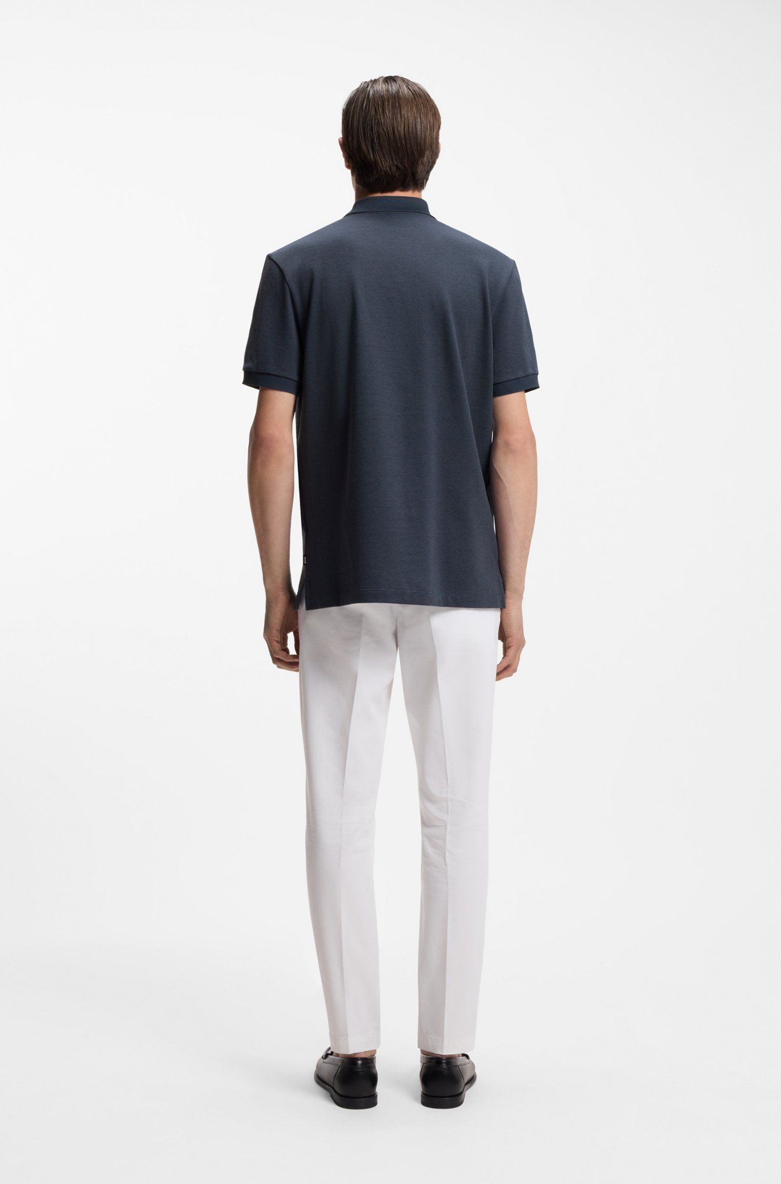BOSS - Áo polo vải cotton cấu trúc bubble