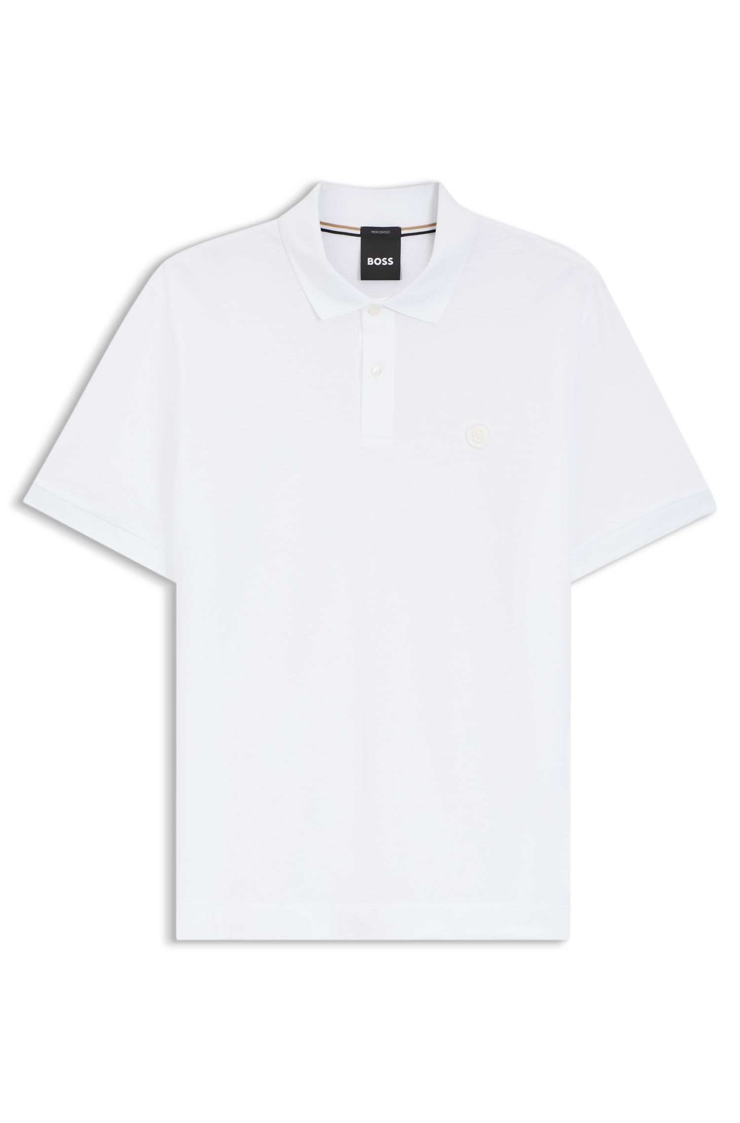 BOSS - Áo polo cotton piqué hoạ tiết chữ B