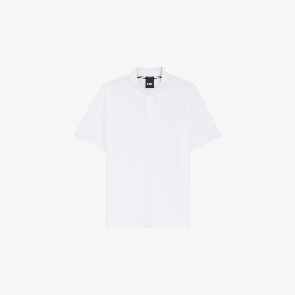 BOSS - Áo polo cotton piqué hoạ tiết chữ B