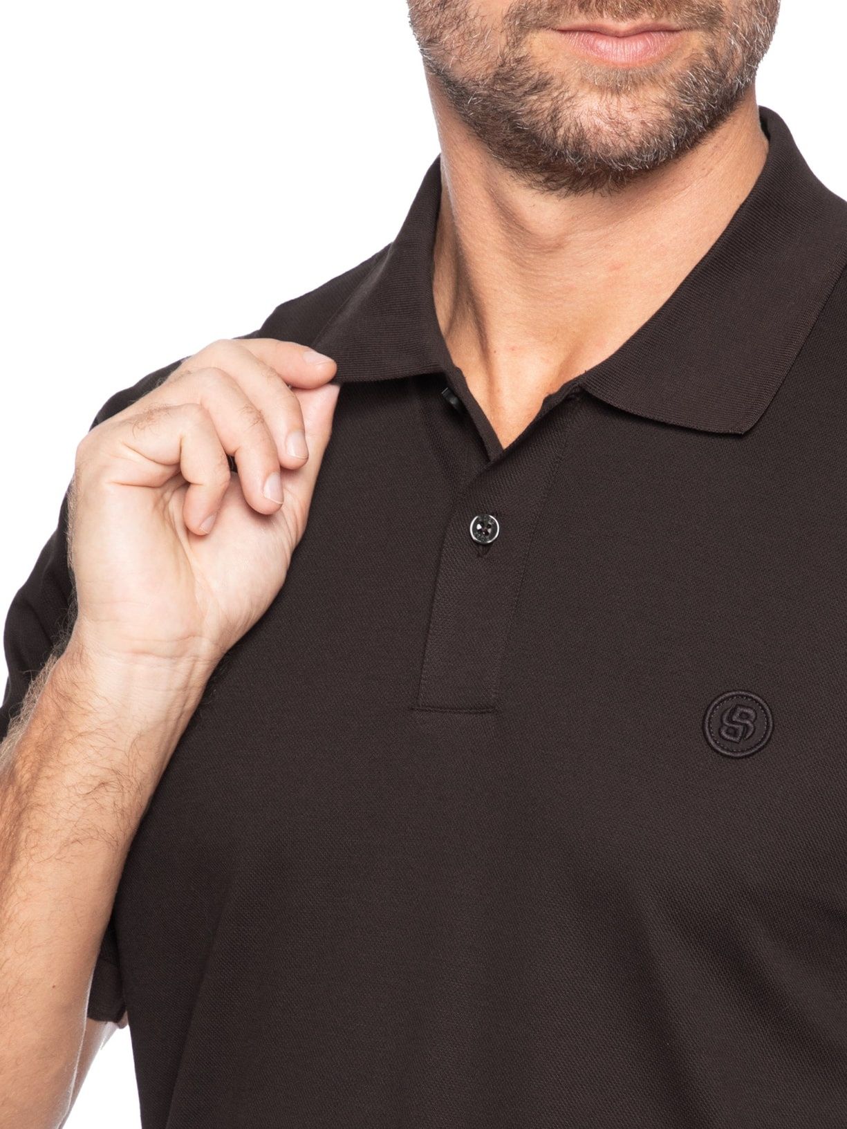 BOSS - Áo polo cotton piqué hoạ tiết chữ B