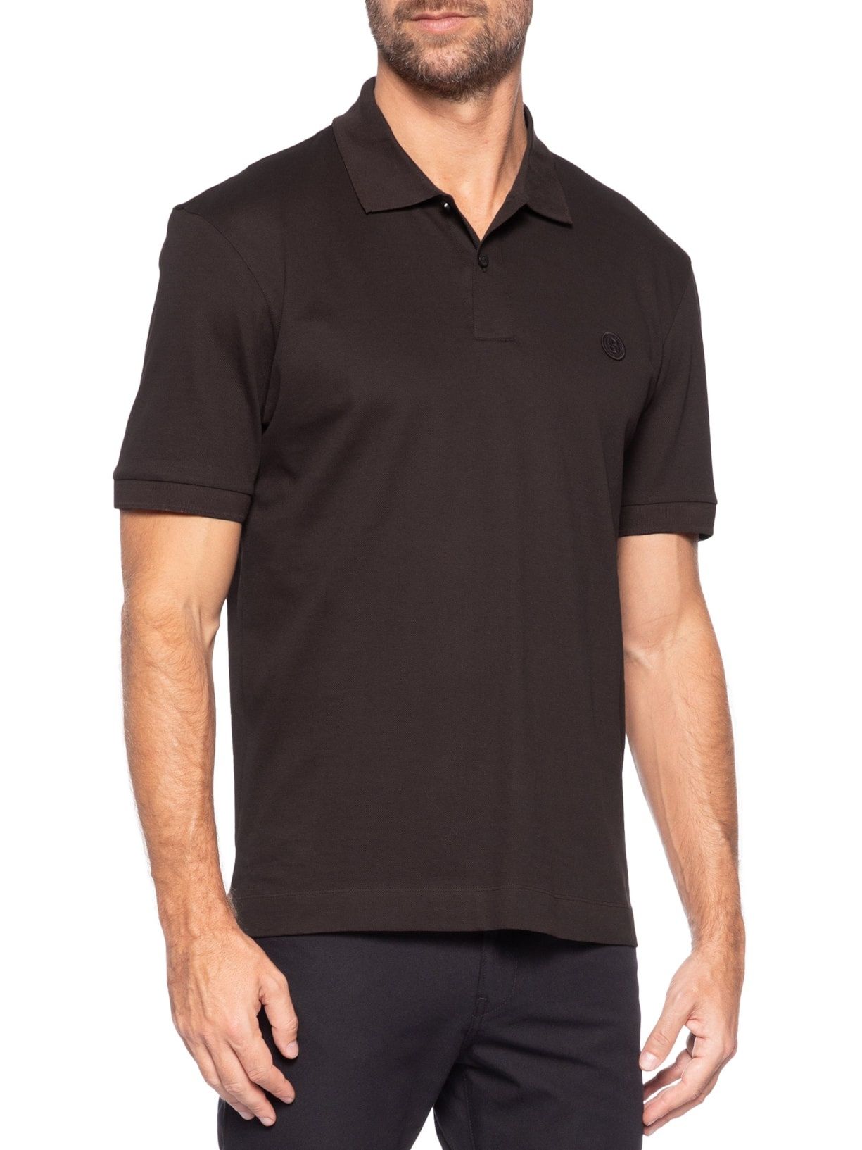 BOSS - Áo polo cotton piqué hoạ tiết chữ B